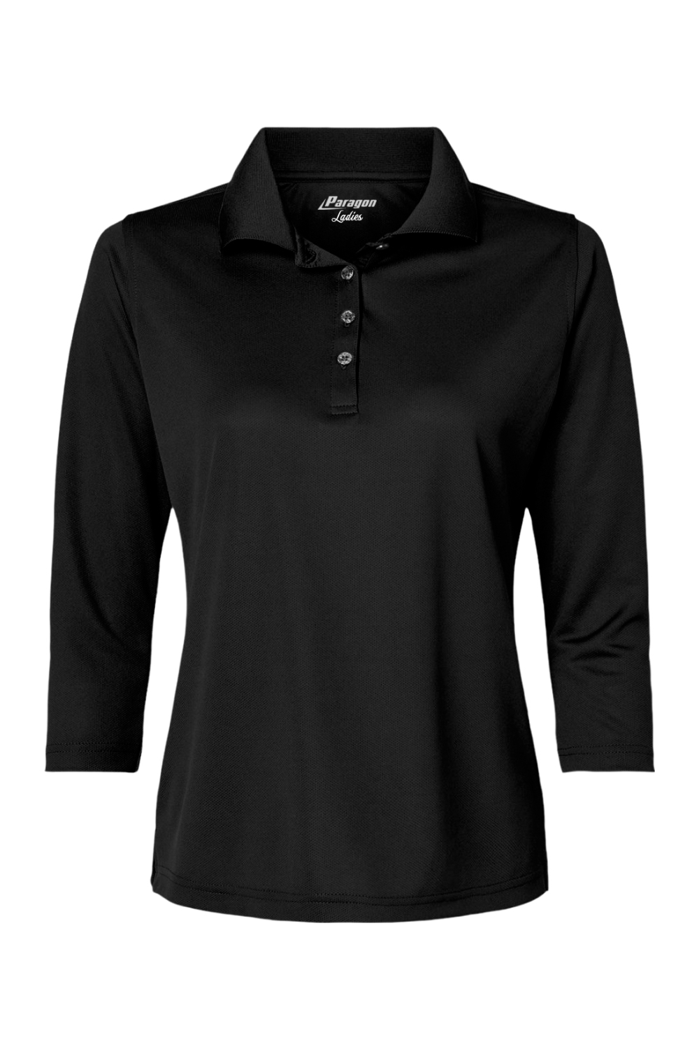 Paragon Women's Lady Palm Three-Quarter Sleeve Polo in Black