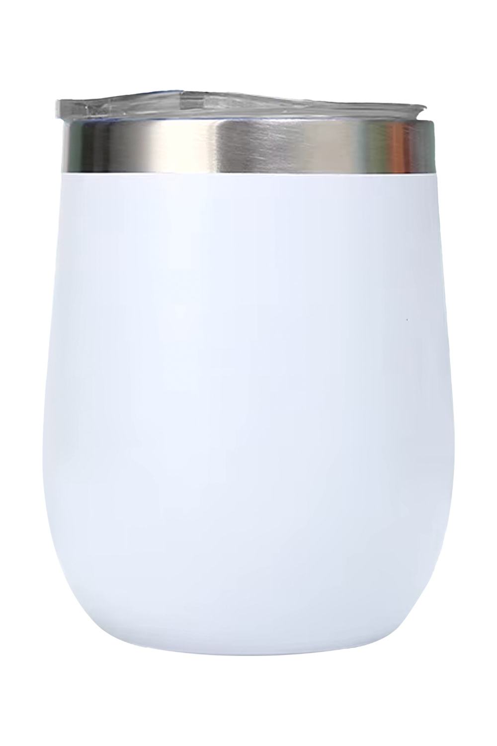 12oz Egg Shape Stainless Steel Insulated thermal Wine Glass in White
