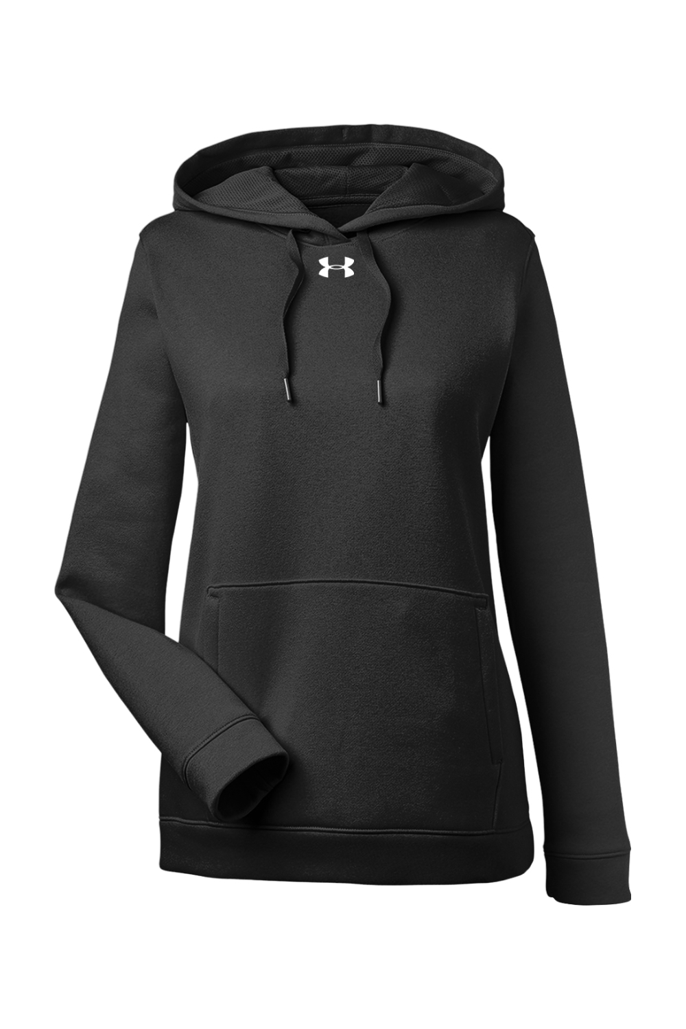 Under Armour Ladies Hustle Pullover Hooded Sweatshirt in Black