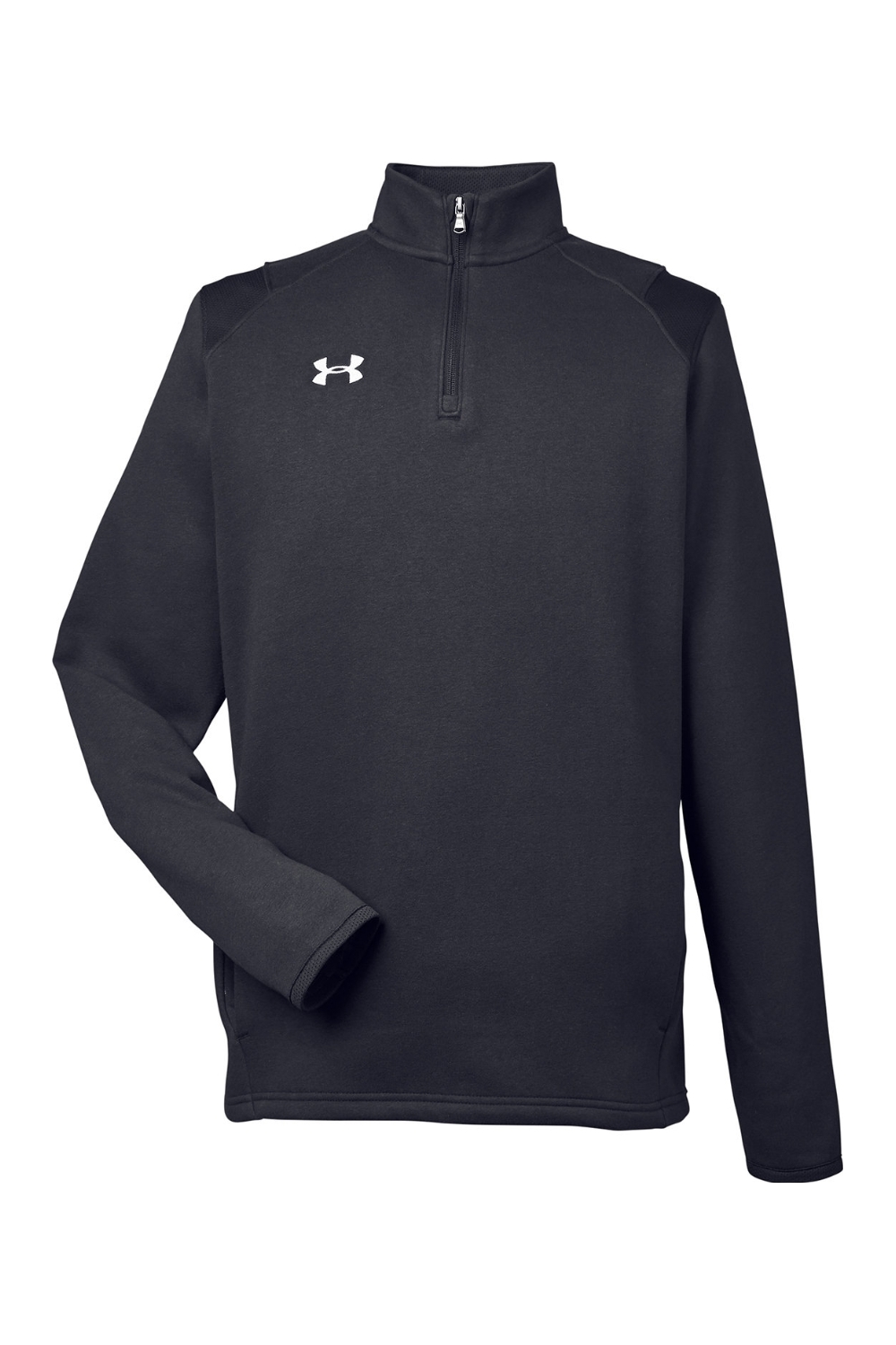 Under Armour Men's Hustle Quarter-Zip Pullover Sweatshirt in Black/ White _001