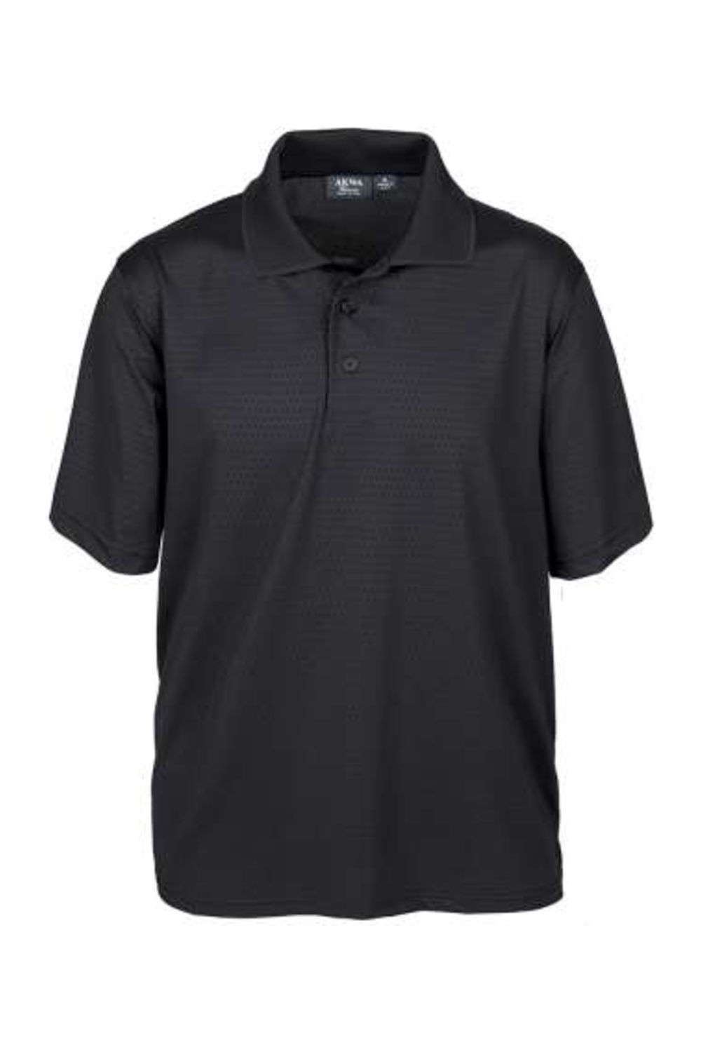 AKWA Men's Embossed Honeycomb Polo in Black
