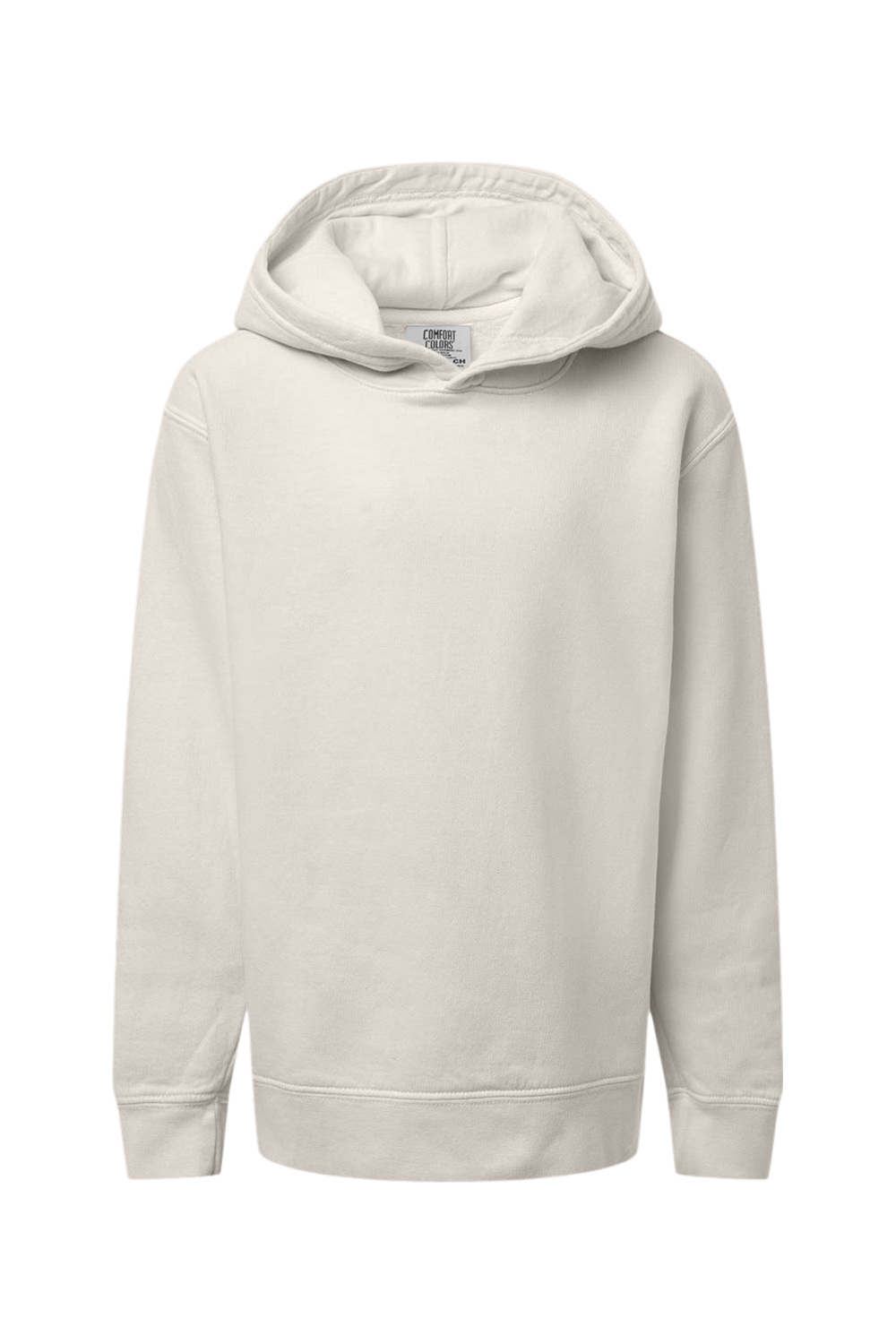 Comfort Colors Garment-Dyed Youth Lightweight Fleece Hooded Sweatshirt in Ivory