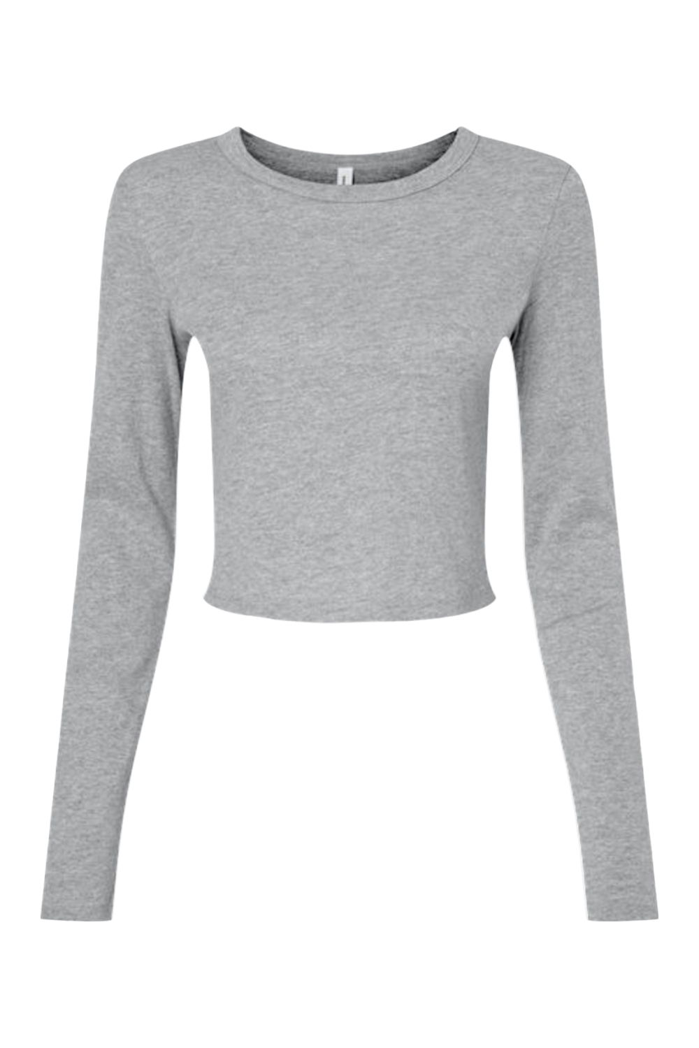 BELLA + CANVAS Women's Micro Rib Long Sleeve Baby Tee in Athletic Heather