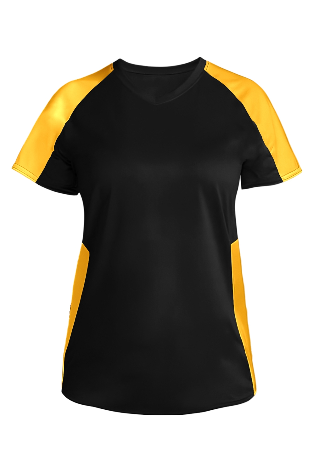 Augusta Women's Cutter Jersey in Black/ Gold