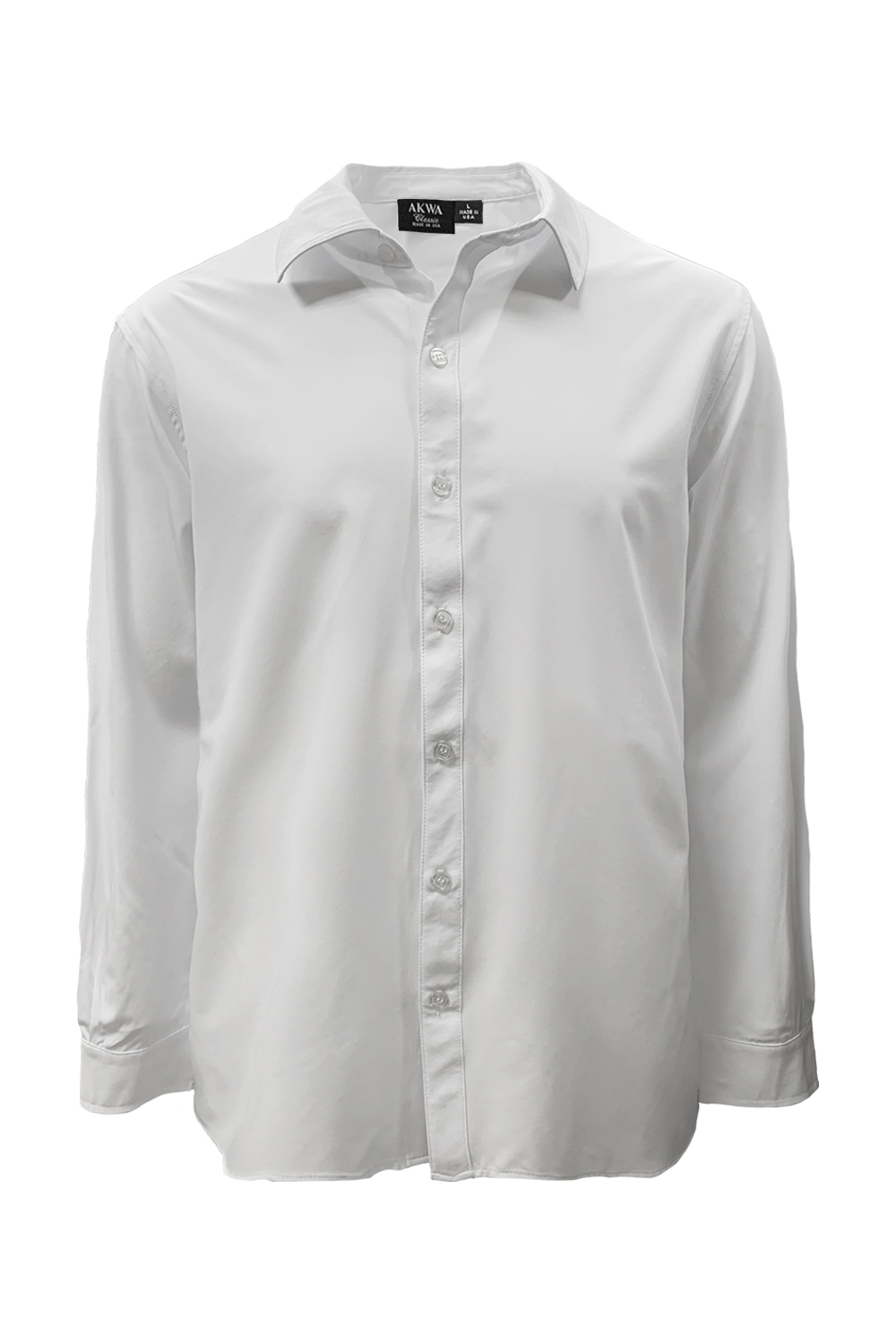 AKWA Men's Chambray L/S Dress Shirt in White