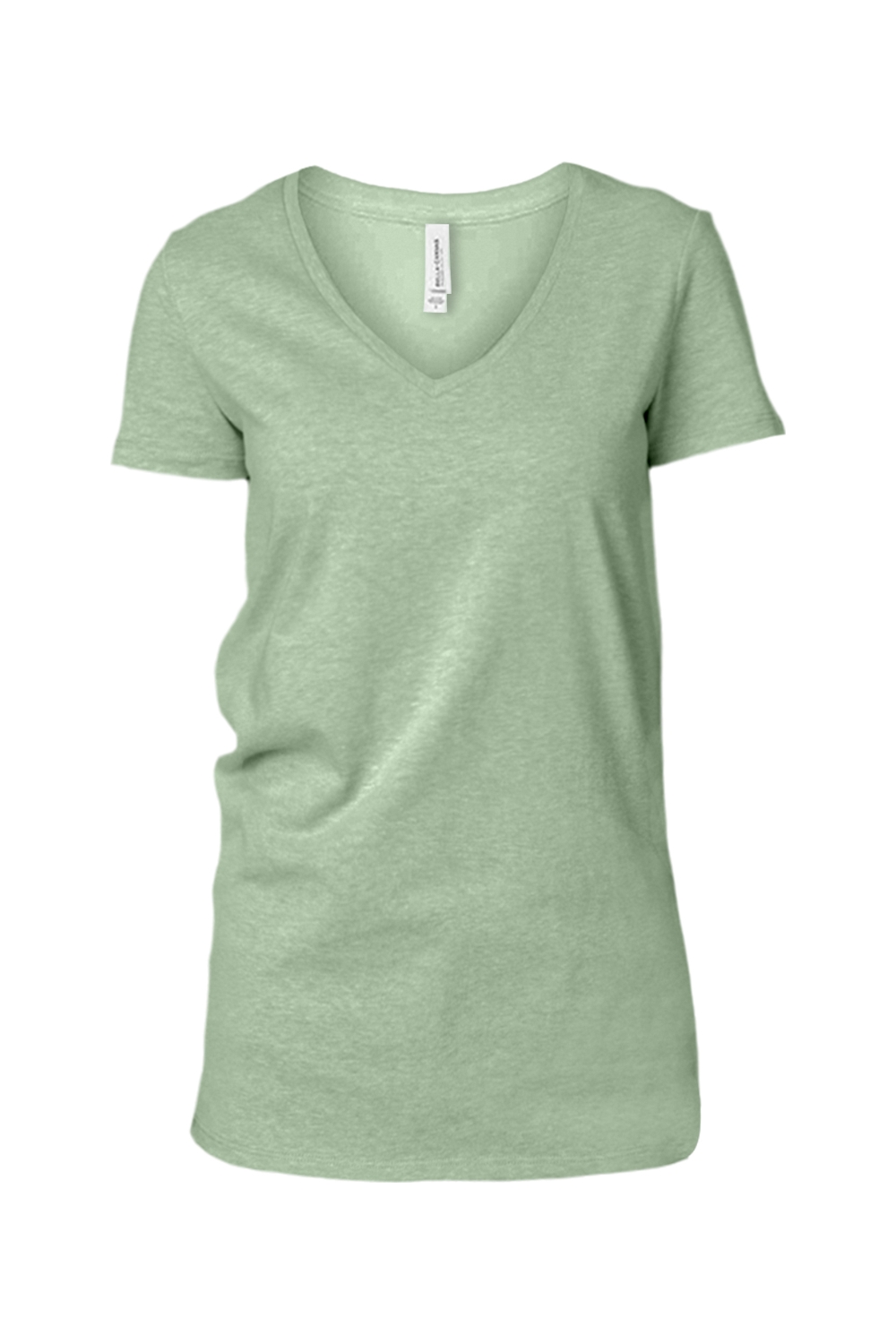 Threadfast Apparel Ladies' Ultimate CVC V-Neck T-Shirt in Army Heather