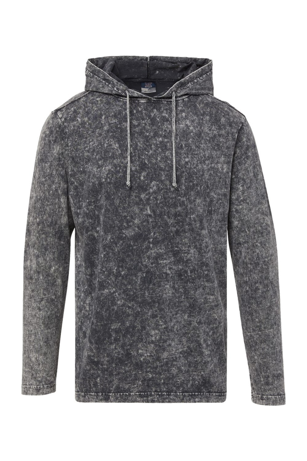 Dropship MV Sport - Loco Mineral Wash Hooded Long Sleeve T-Shirt in Graphite Mineral Wash