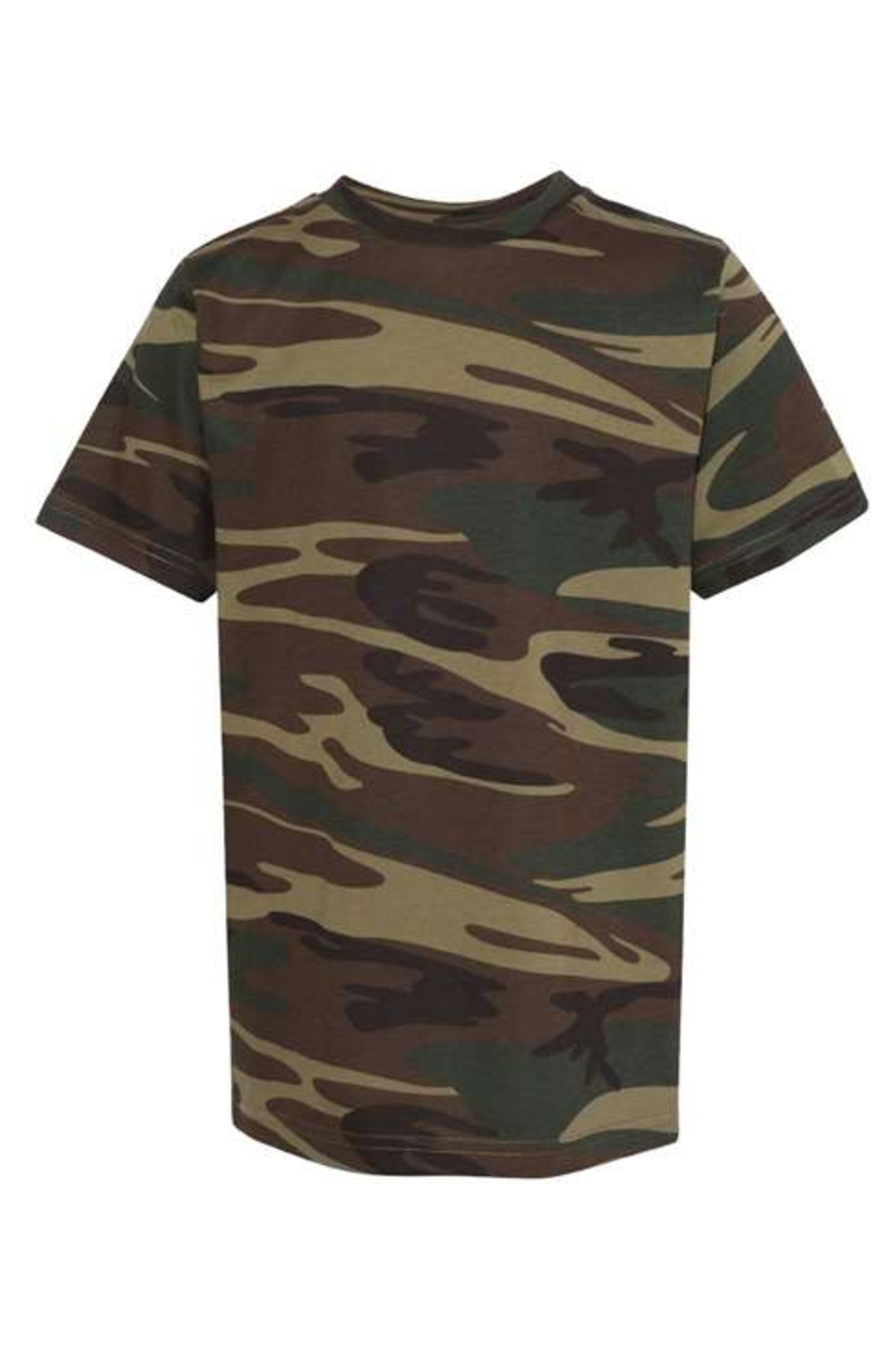Drop Ship Code Five Youth Camouflage T-Shirt in Green Woodland