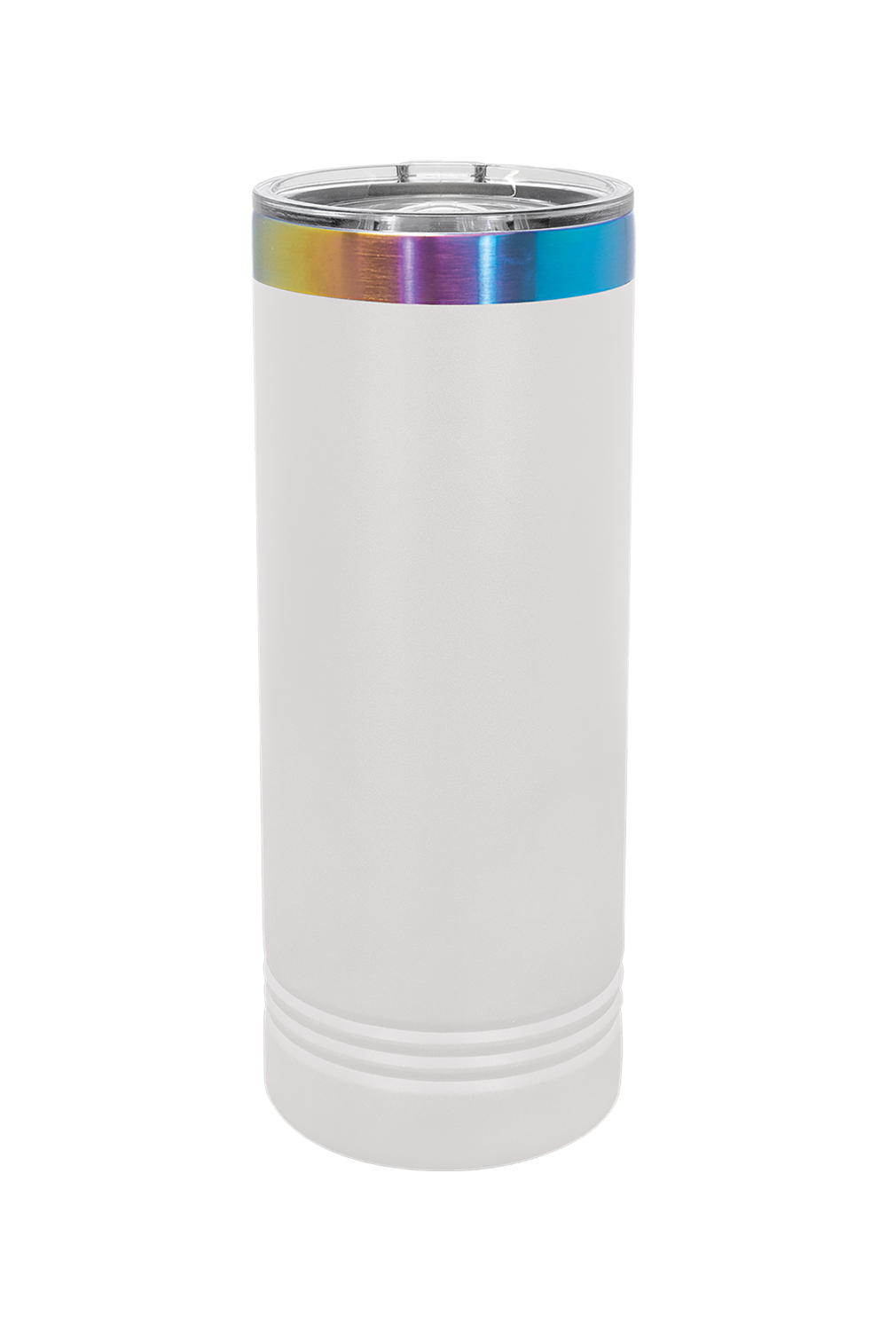 22 oz. ION-Plated Skinny Tumbler with Slider Lid in White/ Prism