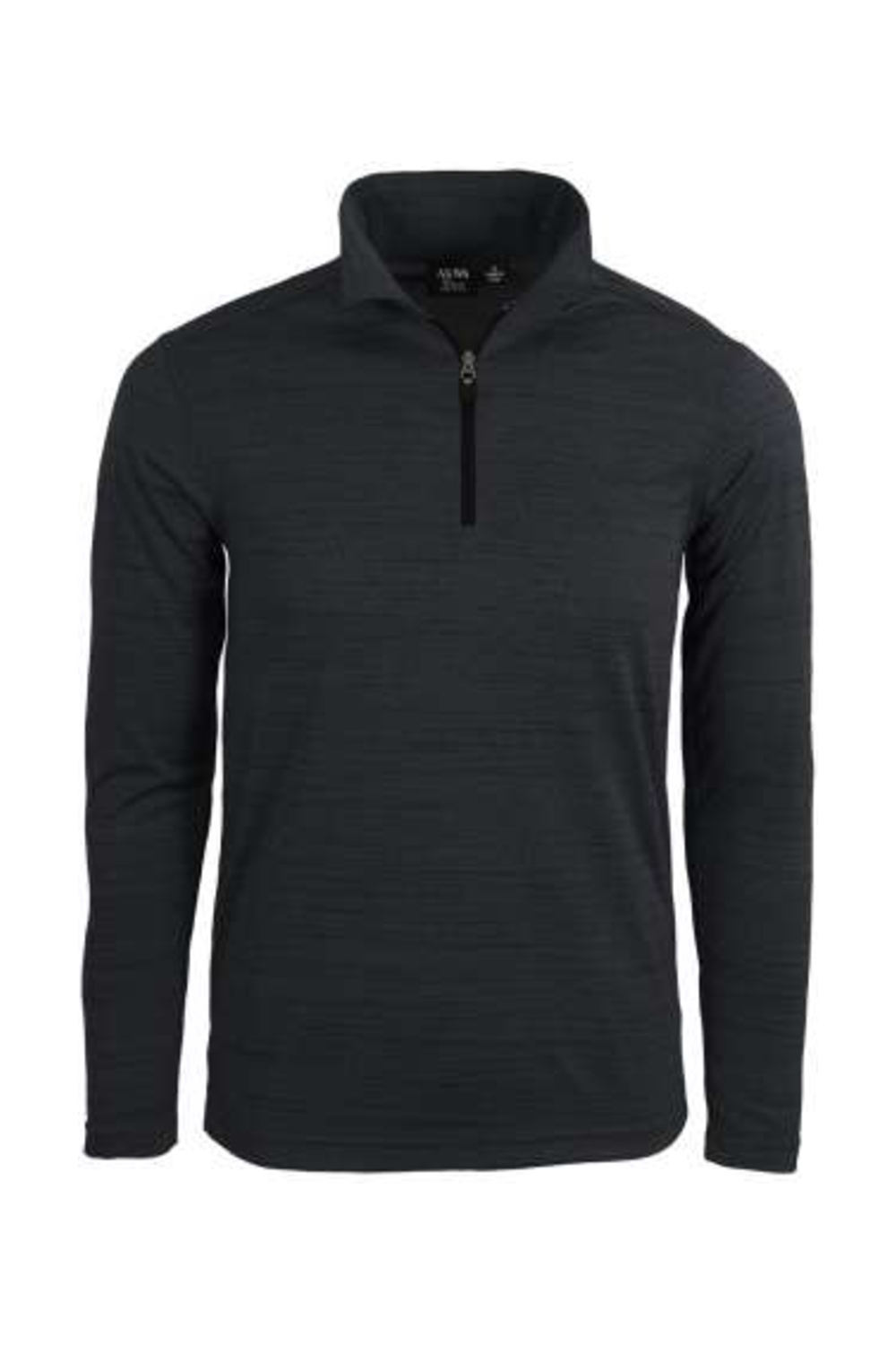 AKWA Men's Tiger Stripe L/S 1/4 Zip Polo in Black