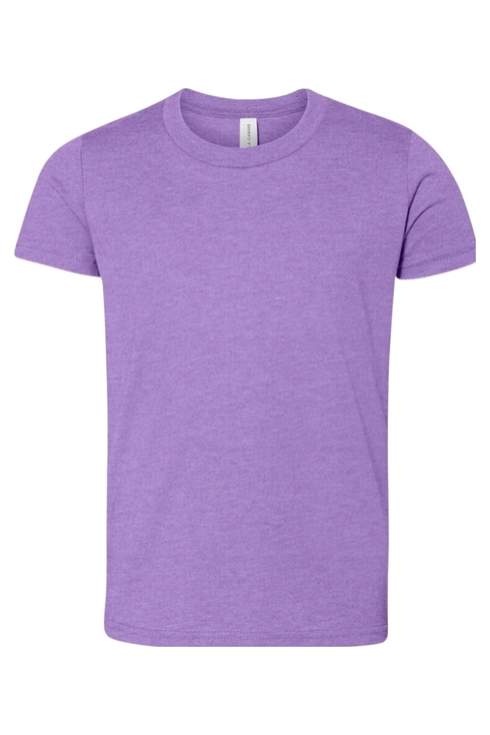 Youth BELLA + CANVAS CVC Jersey Tee in Heather Team Purple