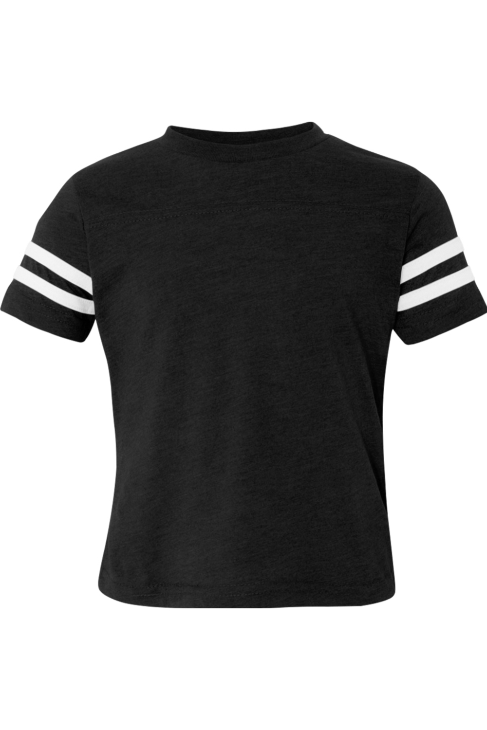 Rabbit Skins Toddler Football Fine Jersey Tee in Black Solid/ White