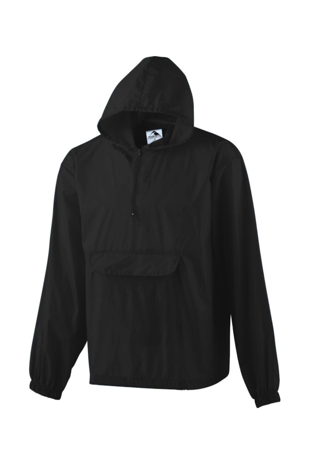 Dropship Augusta Sportswear - Packable Half-Zip Hooded Pullover Jacket in Black