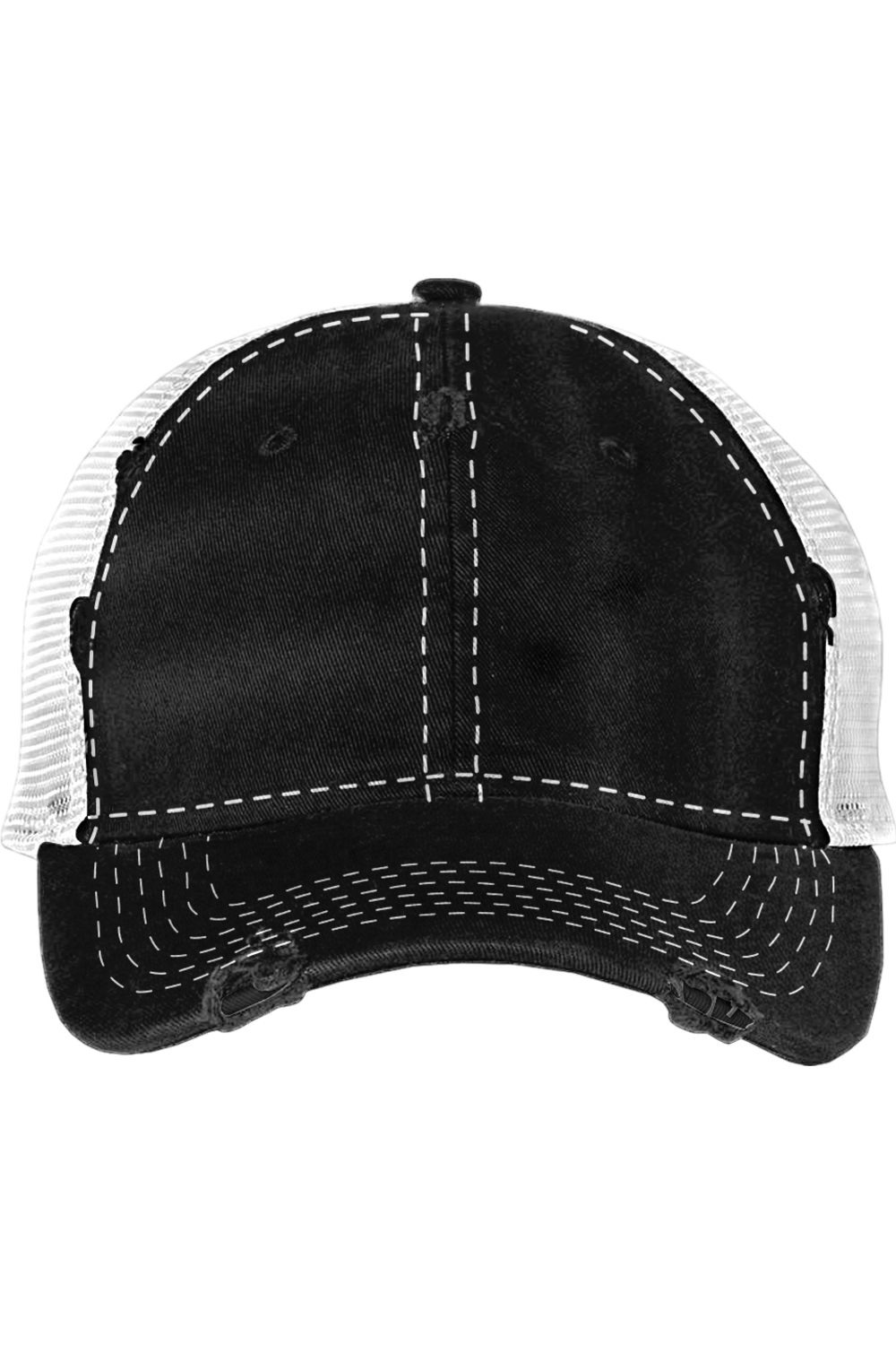 Valucap Bounty Dirty-Washed Mesh-Back Cap in Black/ Silver