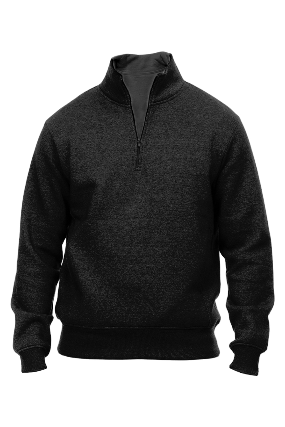 Threadfast Unisex Ultimate Fleece Quarter-Zip Sweatshirt in Black