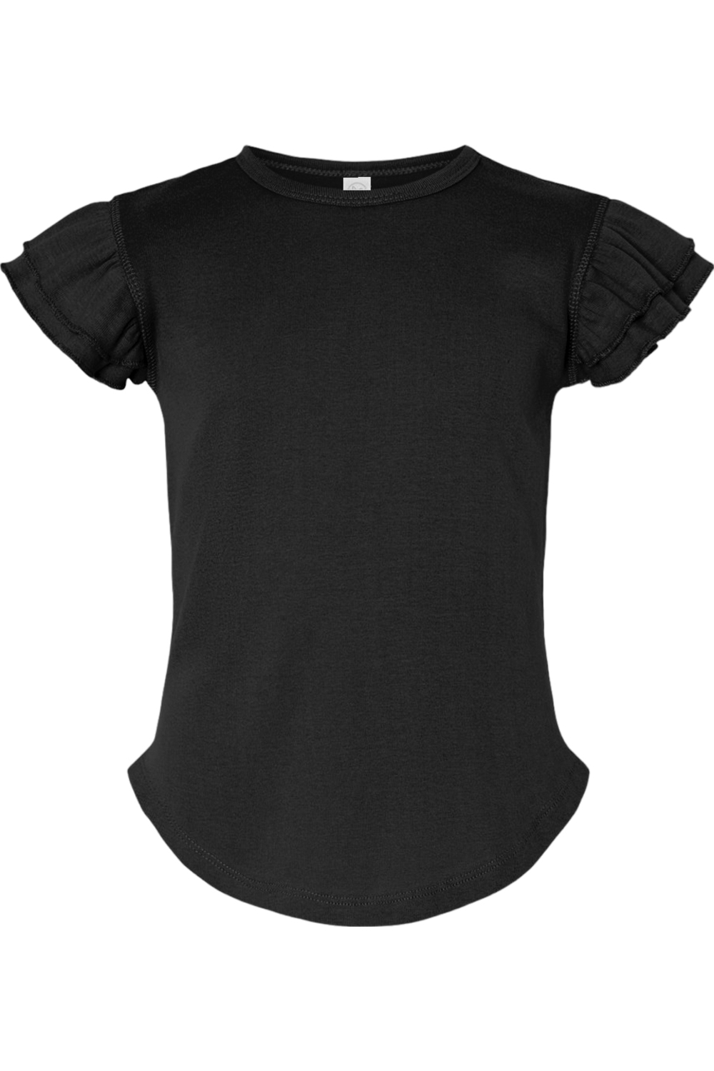 Rabbit Skins Toddler Flutter Sleeve Tee in Black