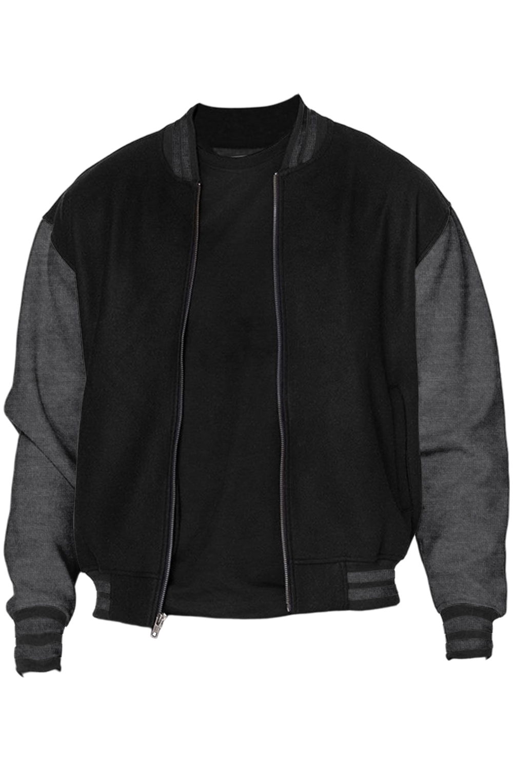 Threadfast Apparel Legend Jacket in Black/ Charcoal Heather