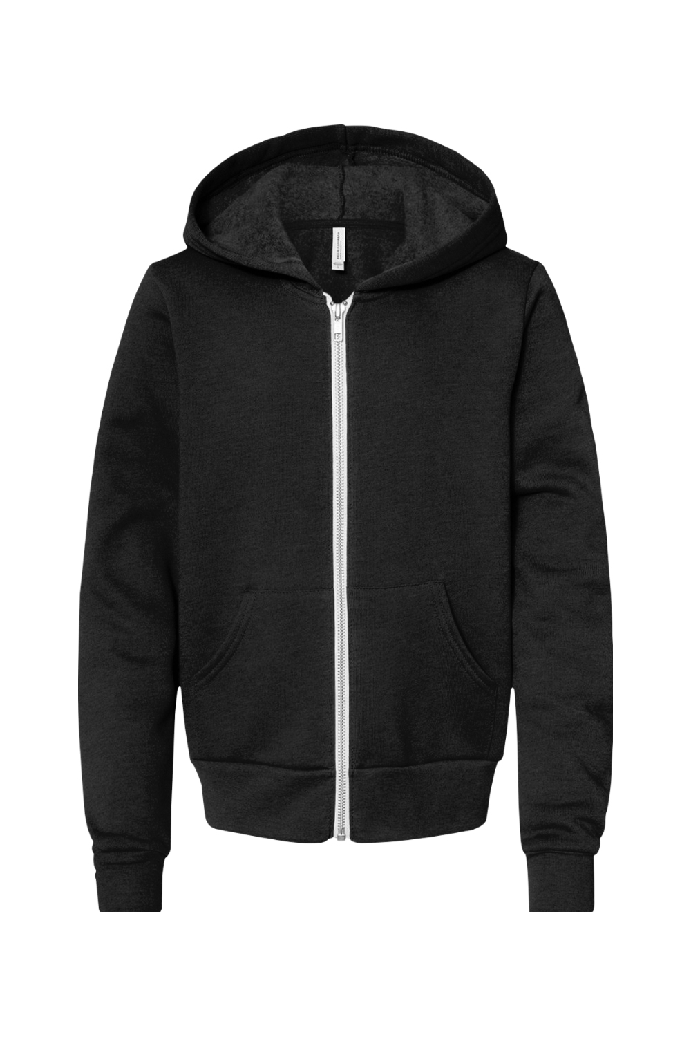 Youth BELLA + CANVAS Sponge Fleece Full-Zip Hoodie (BC3739Y) in Black