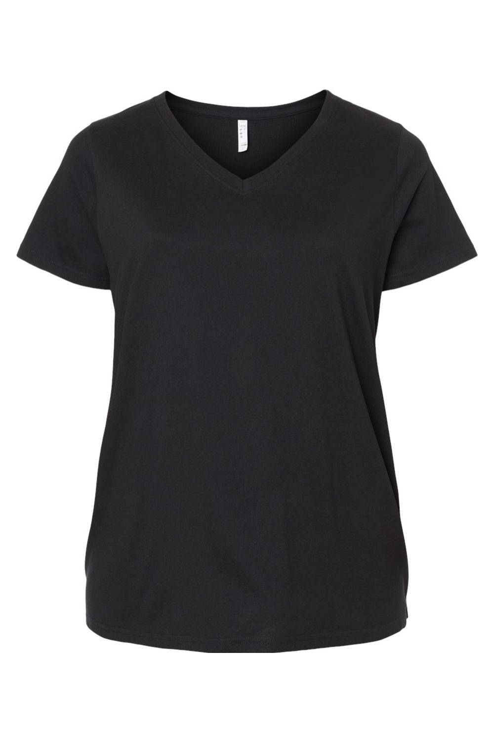 Drop Ship - LAT Curvy Collection Women's Fine Jersey V-Neck Tee