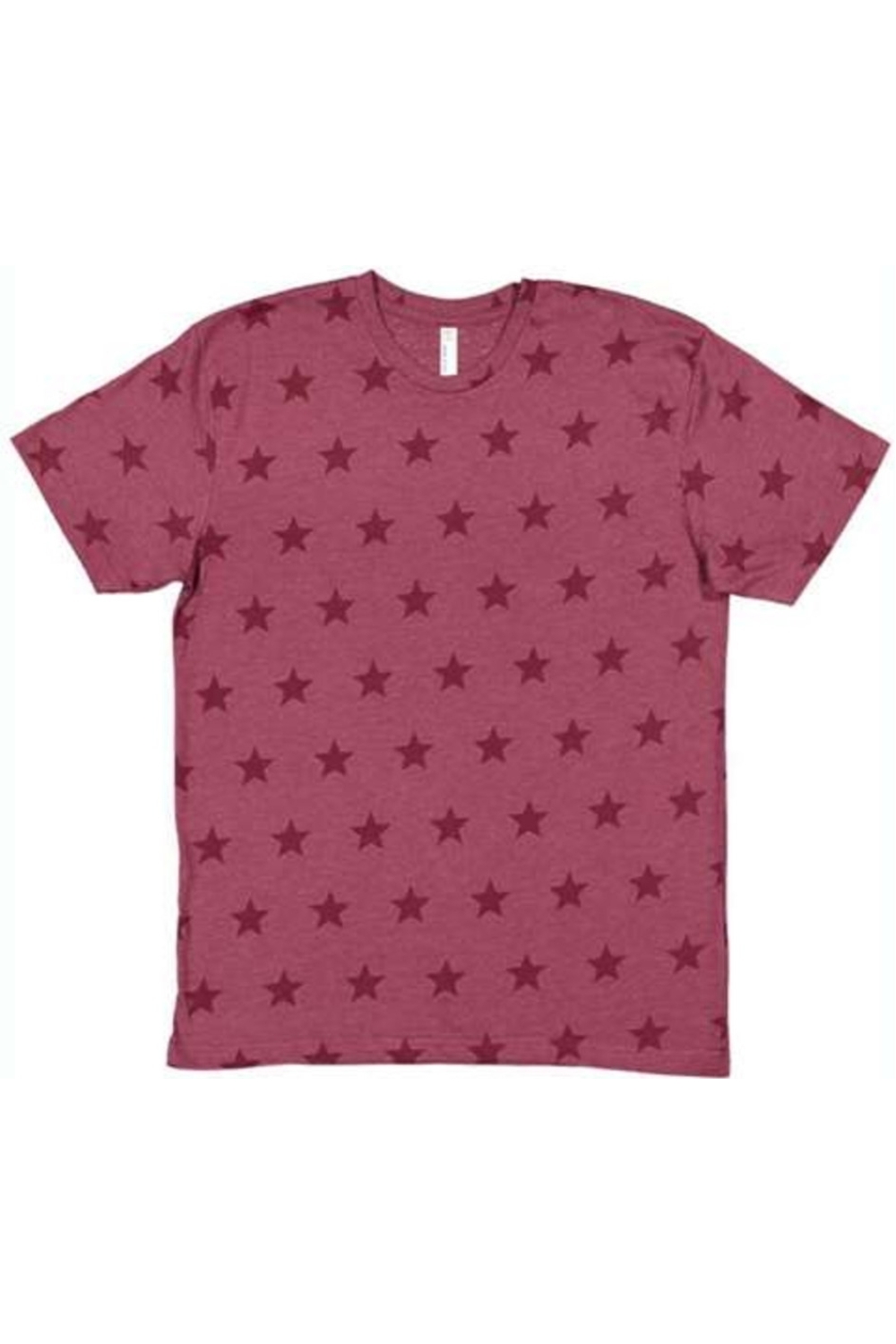 Drop Ship Code Five Star Print Tee in Burgundy Star