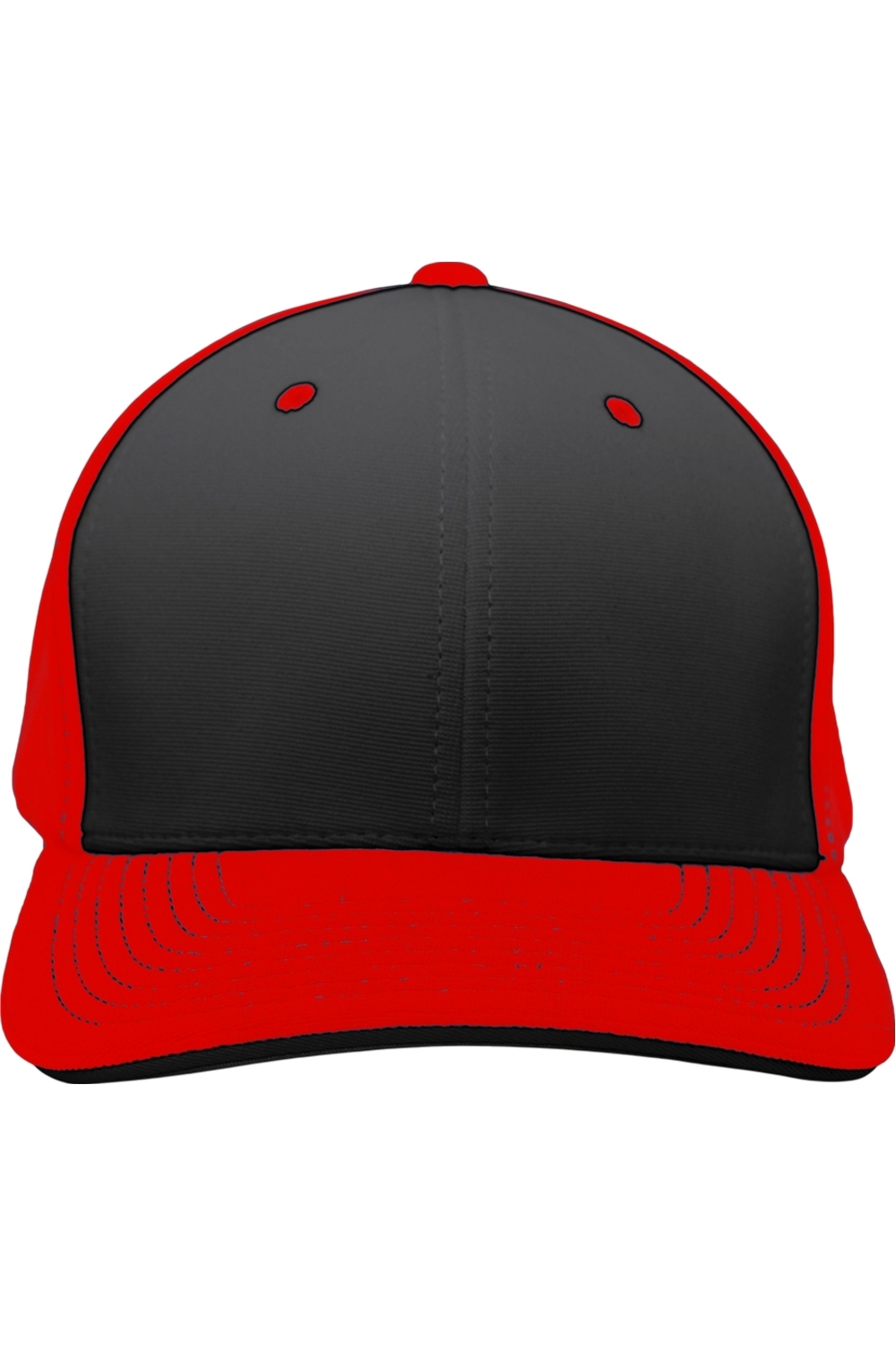 Pacific Headwear M2 Performance PacFlex Contrast Cap in Black/ Red/ Red