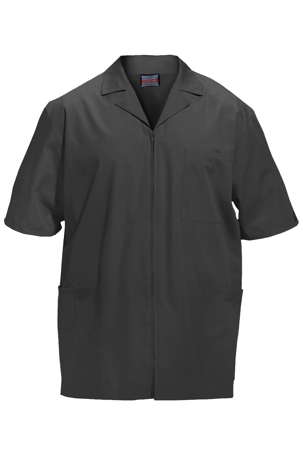 Cherokee Men's Zip Front Scrub Jacket in Black