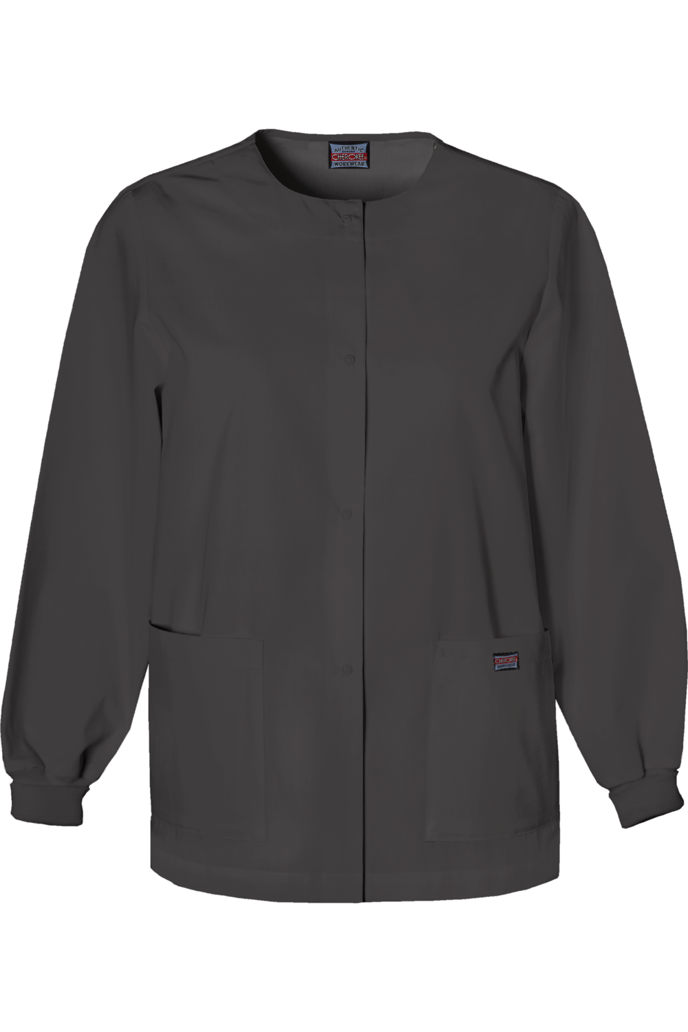 Cherokee Women's Snap Front Scrub Jacket in Black