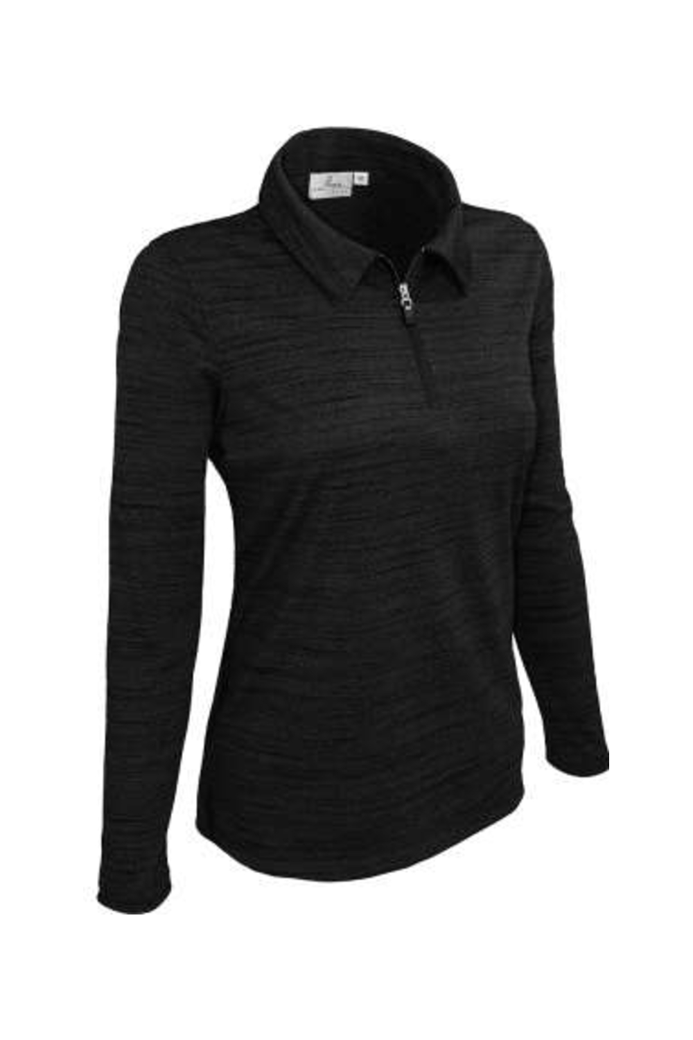 AKWA Tiger Stripe L/S 1/4 Zip Polo in Black