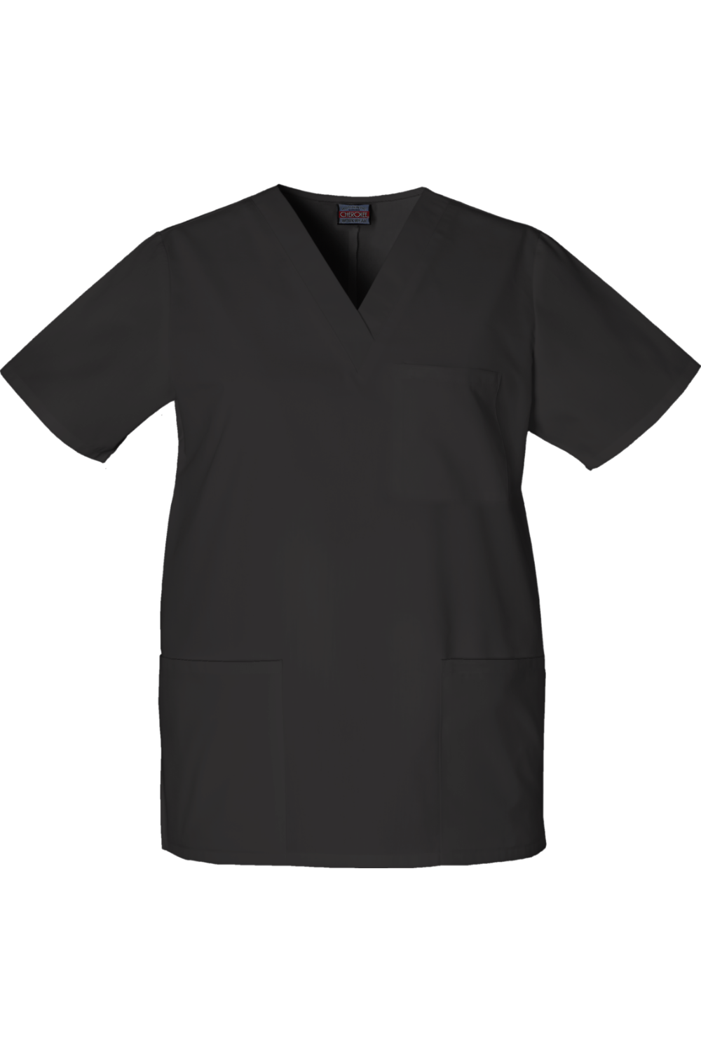 Cherokee Unisex 3-Pocket V-Neck Scrub Top in Black