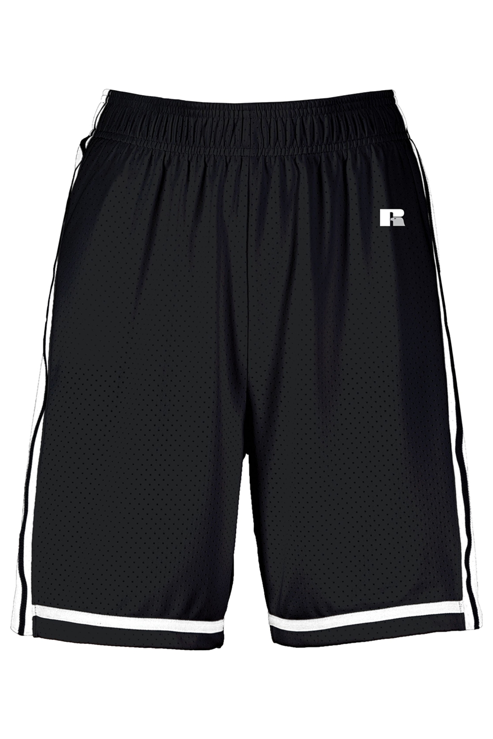 Russell Ladies Legacy Basketball Shorts in Black/ White