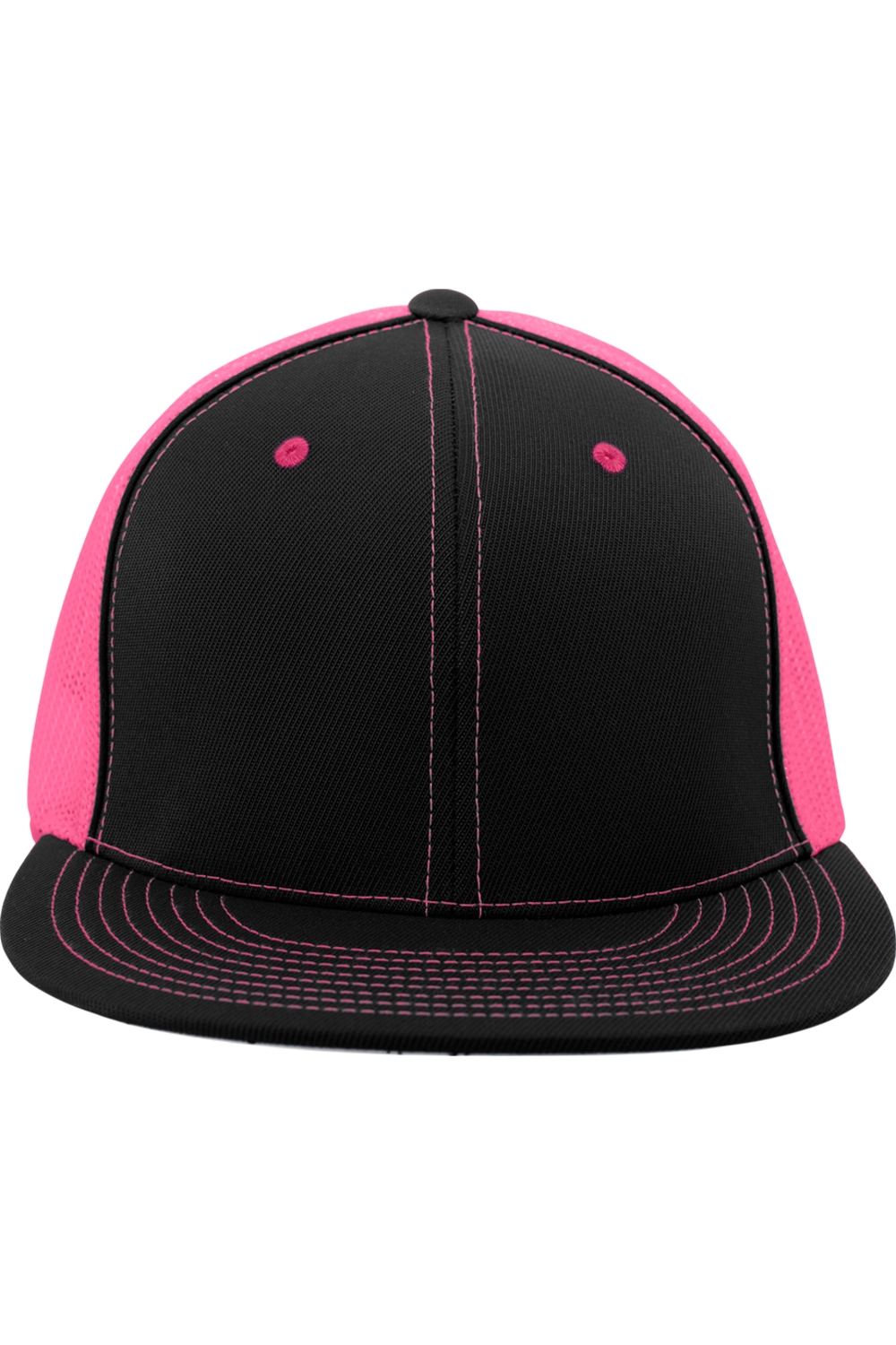 Pacific Headwear D-Series Trucker PacFlex Cap in Black/ Pink/ Black