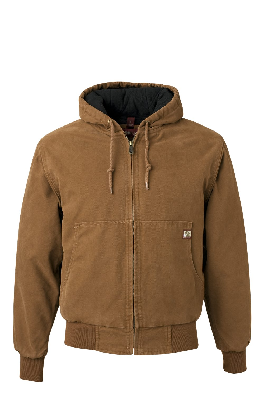 Dri Duck Cheyenne Boulder Cloth Hooded Jacket with Tricot Quilt Lining in Saddle