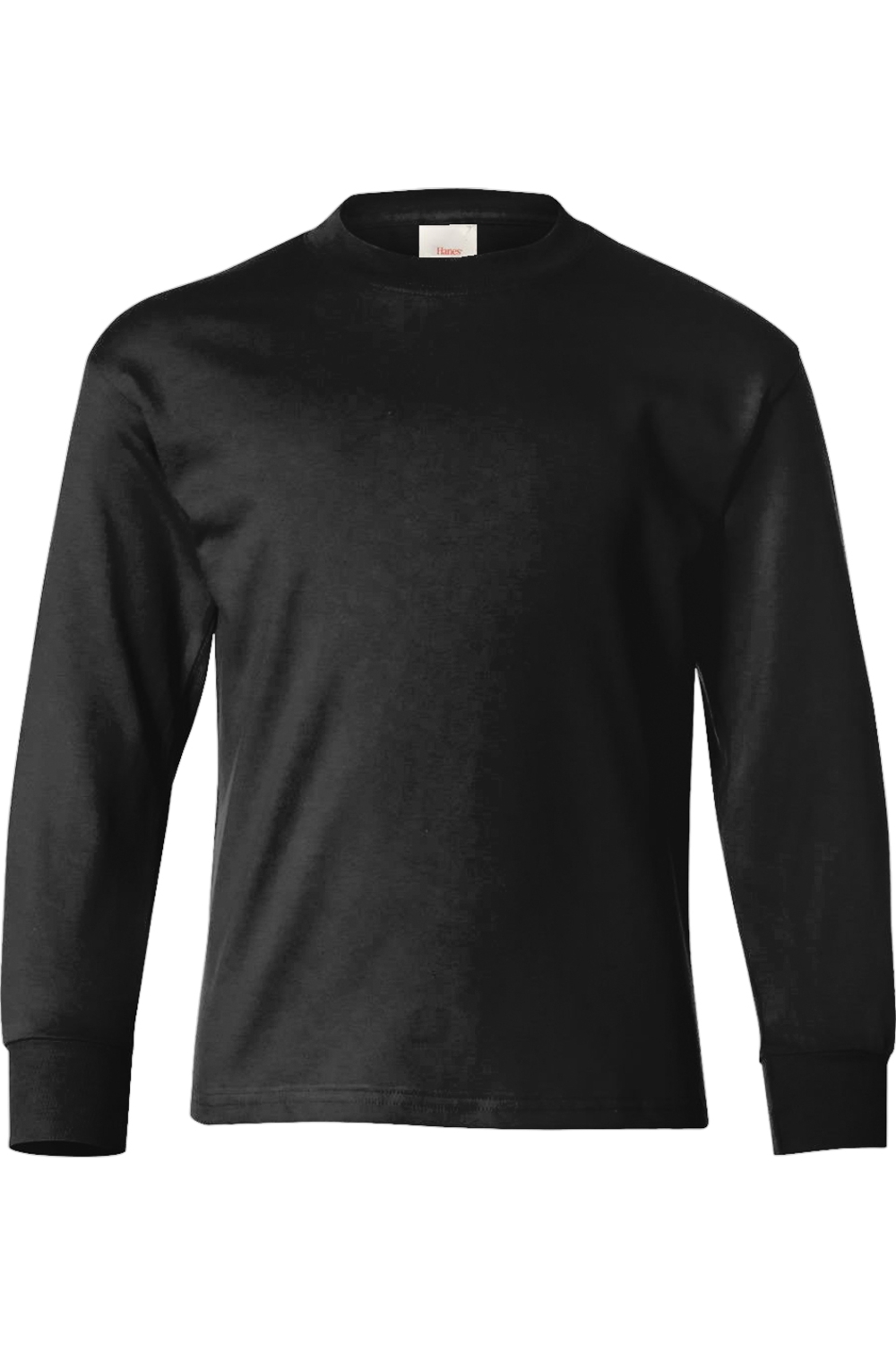 Hanes Authentic Youth Long Sleeve T-Shirt in Black