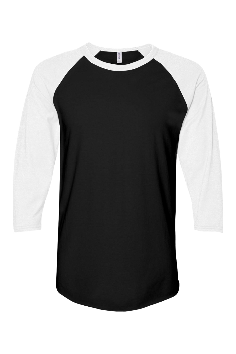 Jerzees Premium Blend Ringspun Three-Quarter Sleeve Raglan Baseball T-Shirt in Black Ink/ White