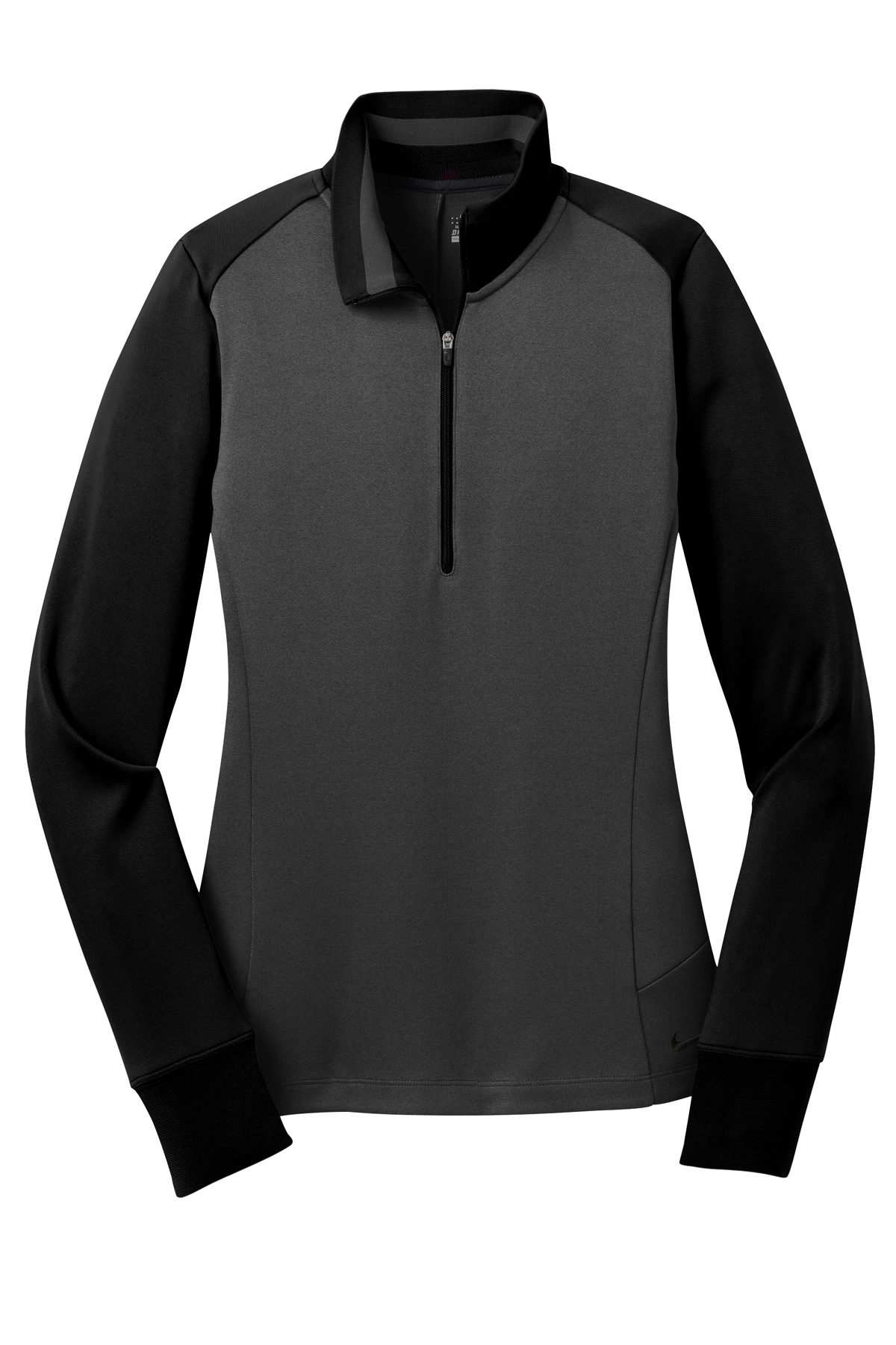Nike Ladies Dri-FIT 1/2-Zip Cover-Up in Anthracite Heather/ Black