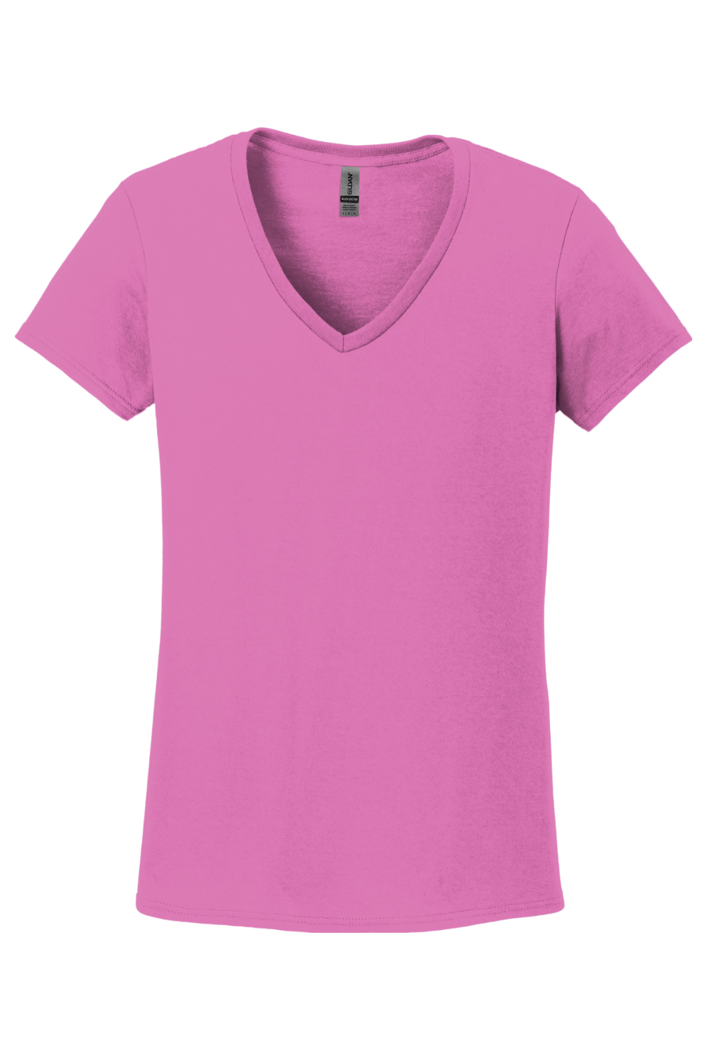 Gildan Ladies Heavy Cotton 100% Cotton V-Neck T-Shirt in Azalea