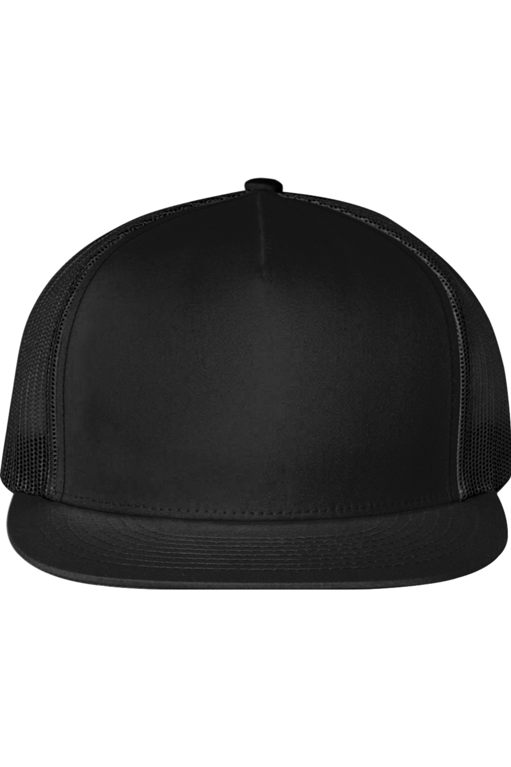 Yupoong Classics Flat Bill Trucker Cap in Black