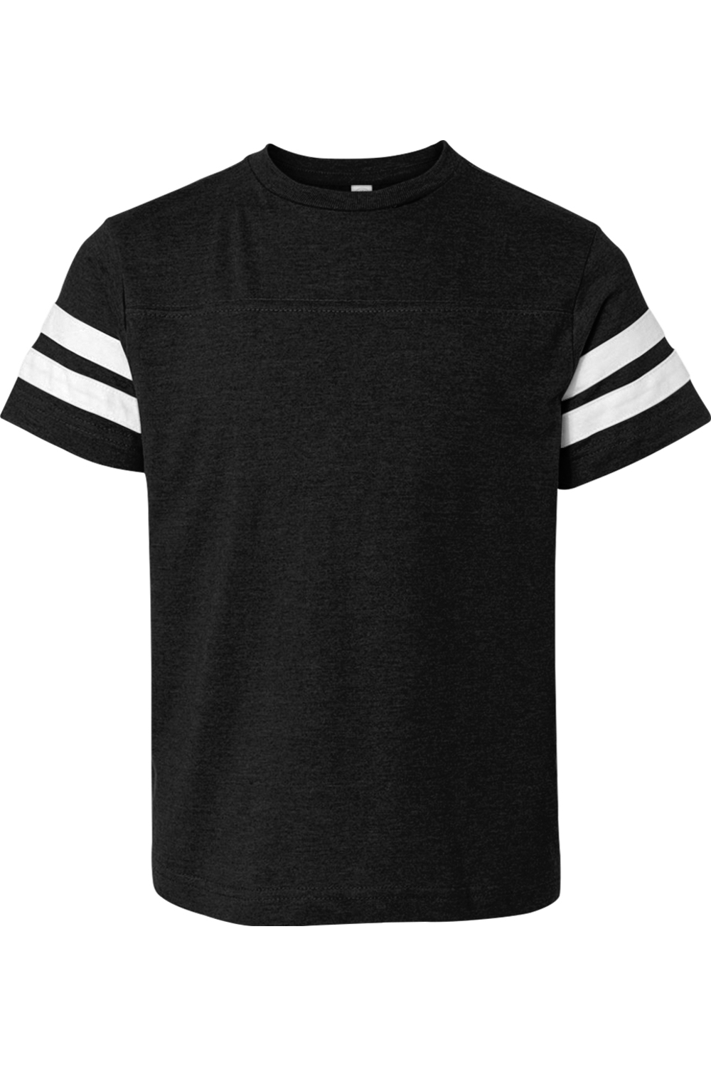 Dropship LAT Youth Football Fine Jersey Tee in Black Solid/ White