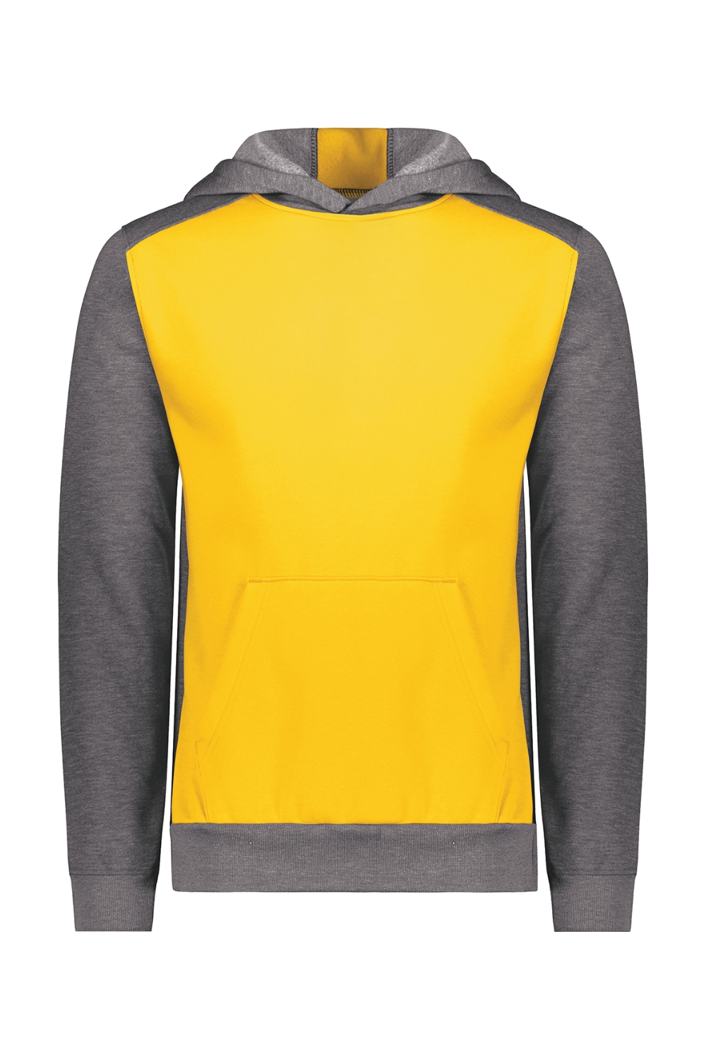 Augusta Sportswear Youth Eco Revive Three-Season Triblend Fleece Hooded Sweatshirt in Gold/ Carbon Heather