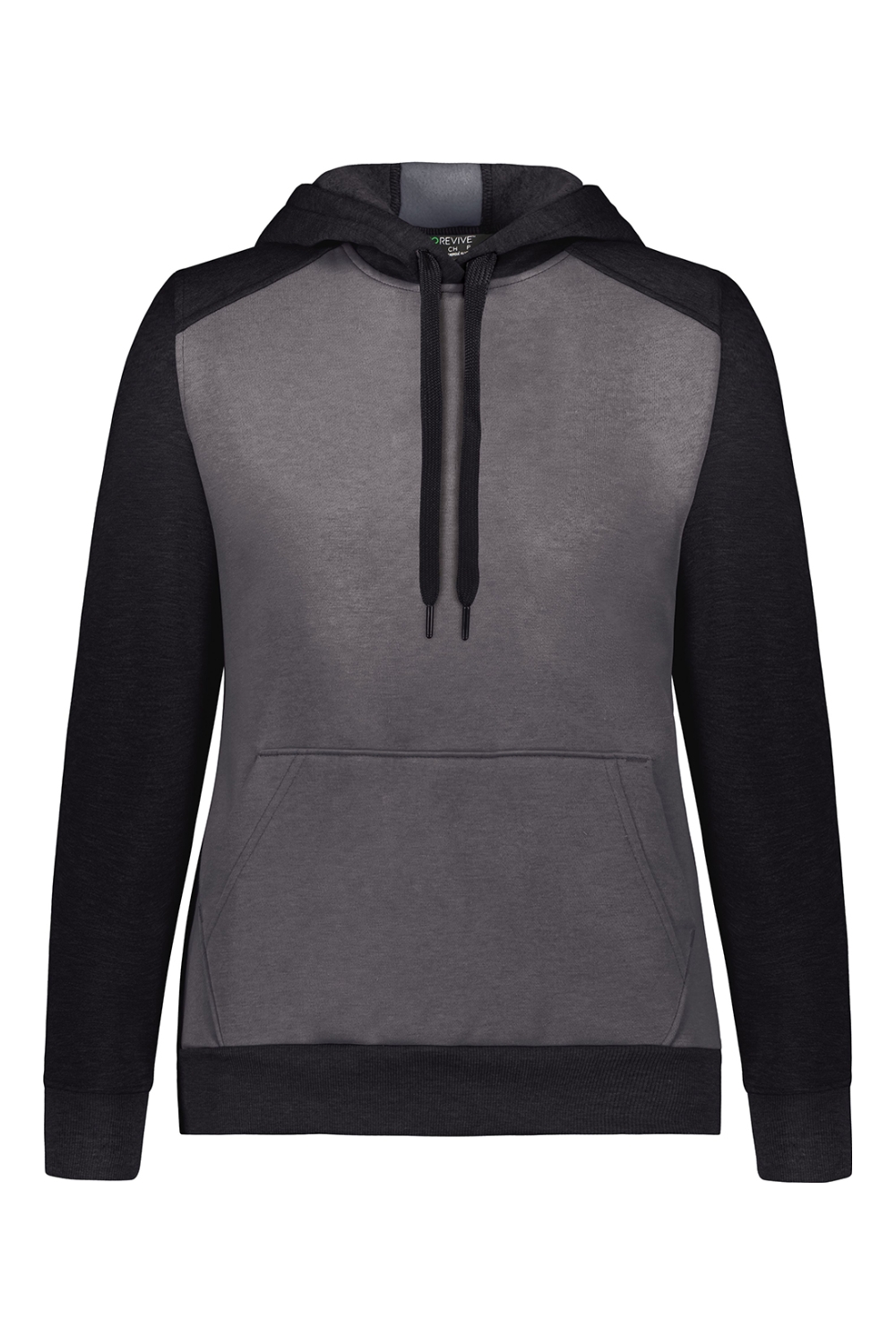 Augusta Sportswear Women's Eco Revive Three-Season Triblend Fleece Hooded Sweatshirt in Carbon Heather/ Black