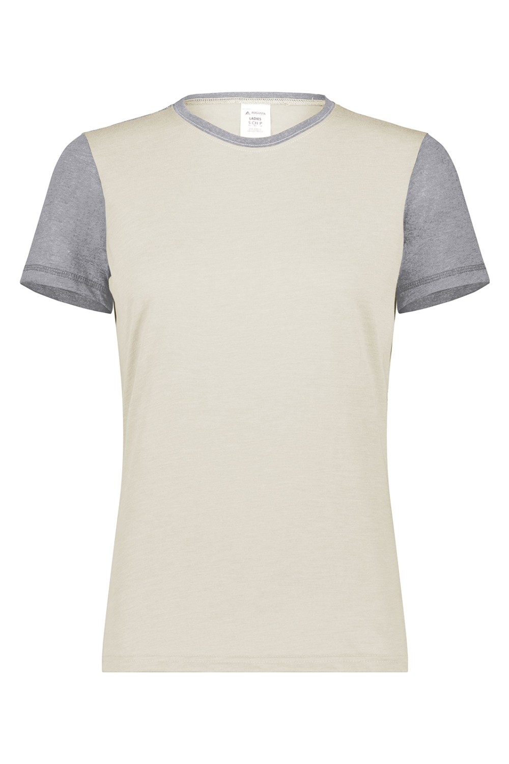 Augusta Sportswear Ladies Gameday Vintage Ringer Tee in Birch/ Grey Heather