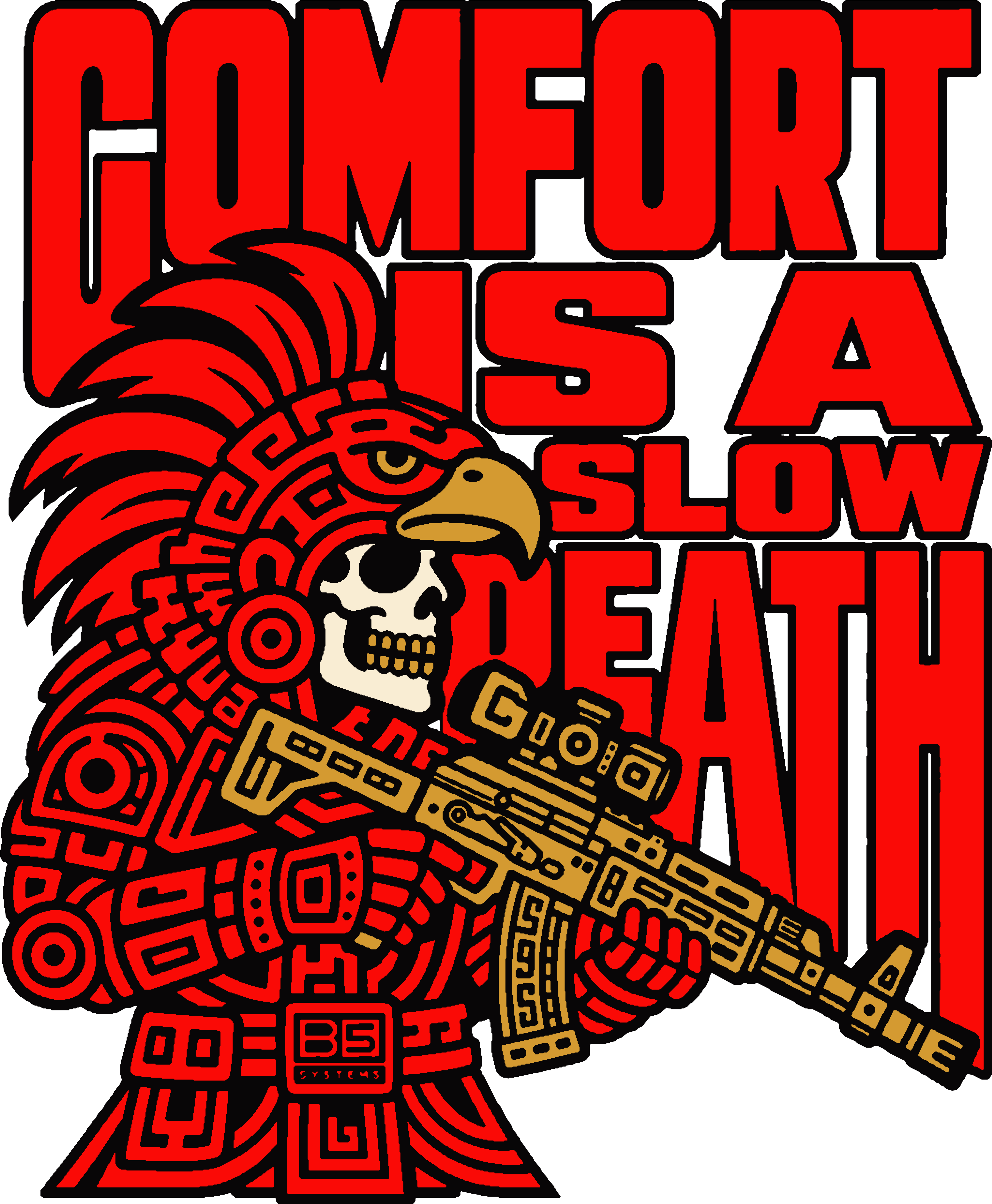 Comfort Is a Slow Death warrior artwork