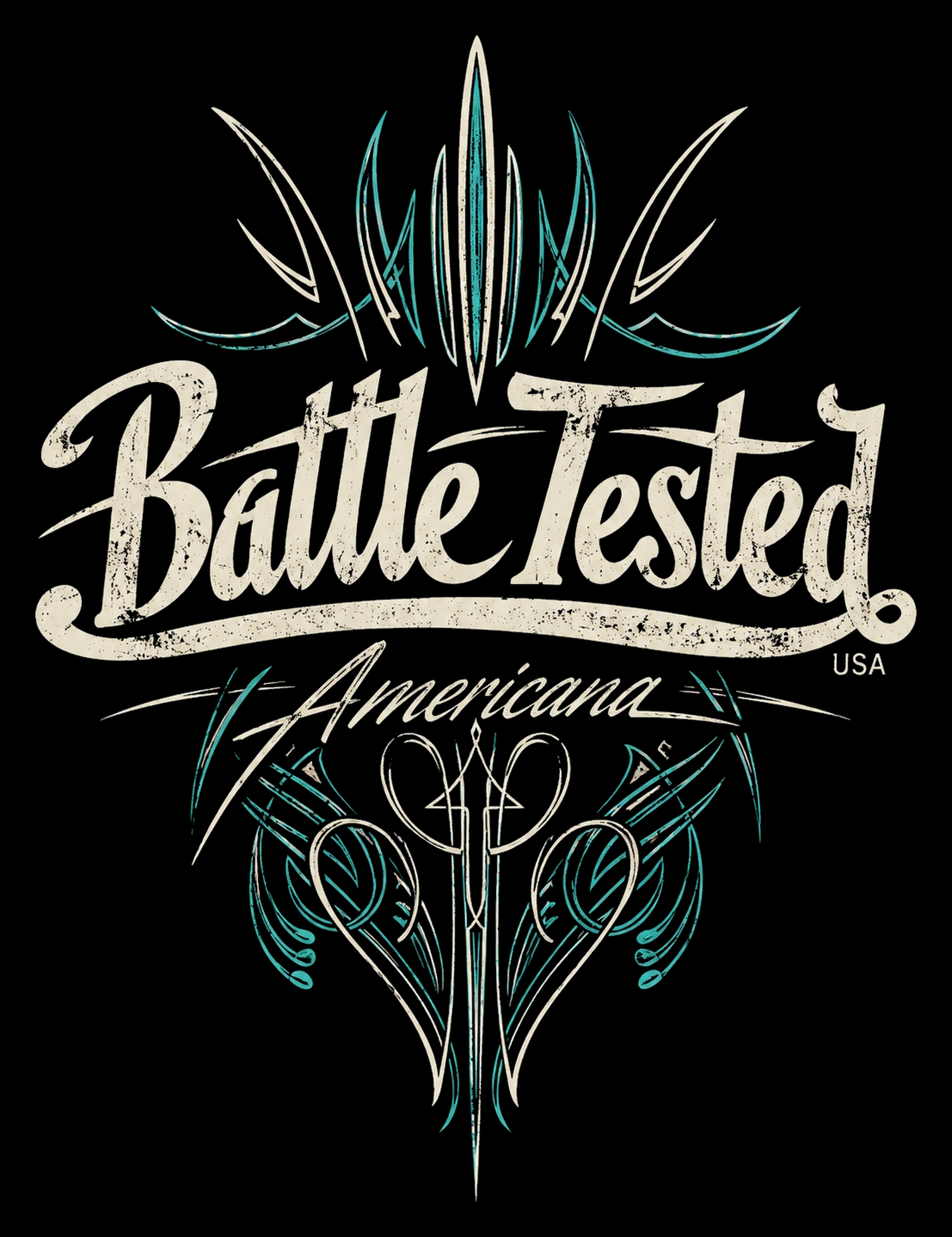 Battle Tested Americana pinstripe artwork