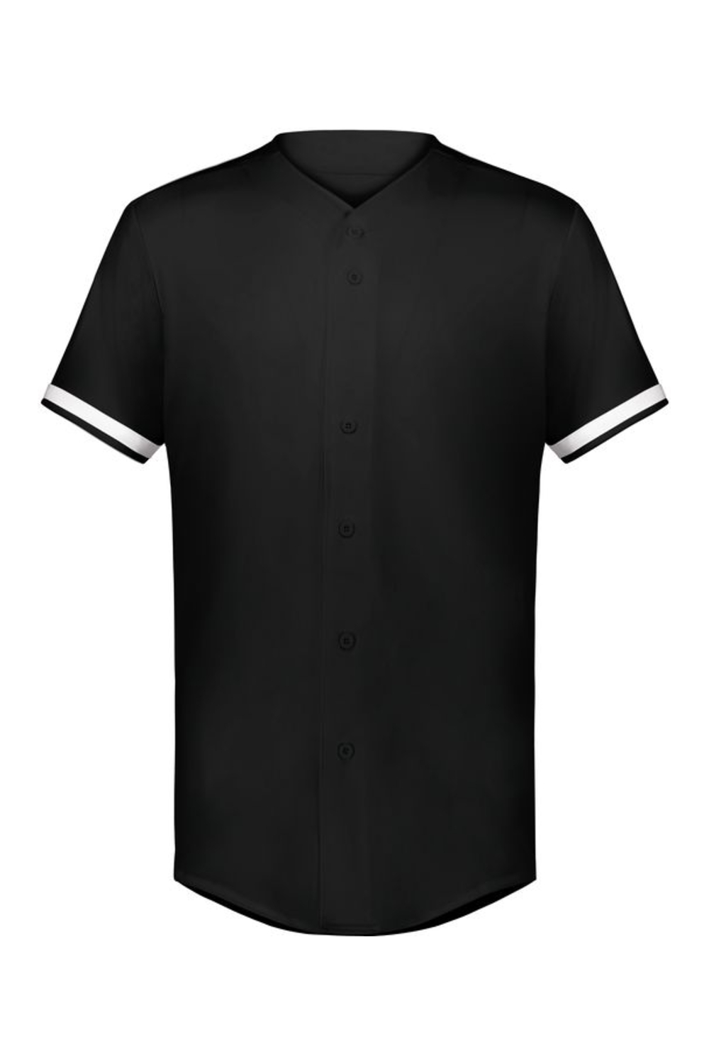 Augusta Sportswear Cutter+ Full Button Baseball Jersey in Black/ White