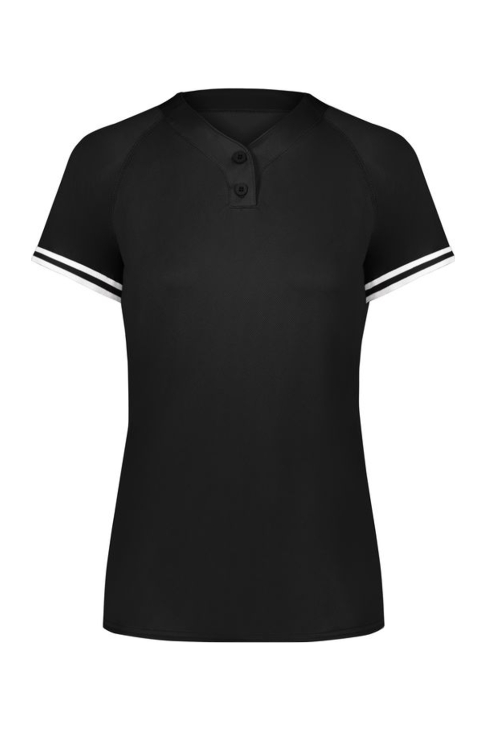 Augusta Sportswear Ladies Cutter+ Henley Jersey in Black/ White