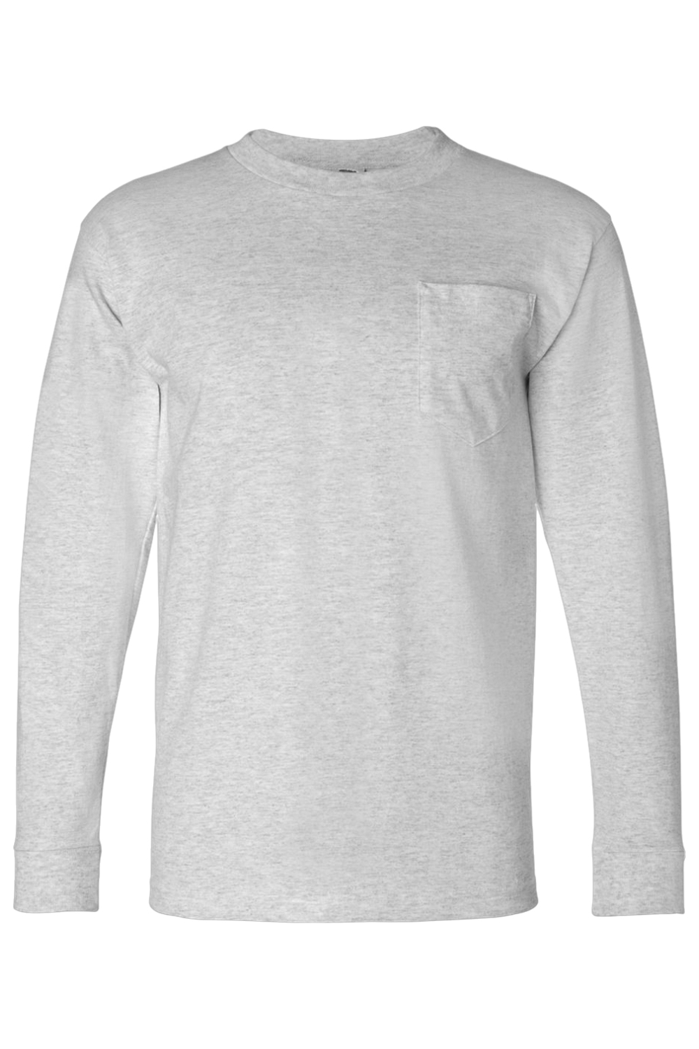 Bayside USA-Made Long Sleeve Pocket T-Shirt in Ash