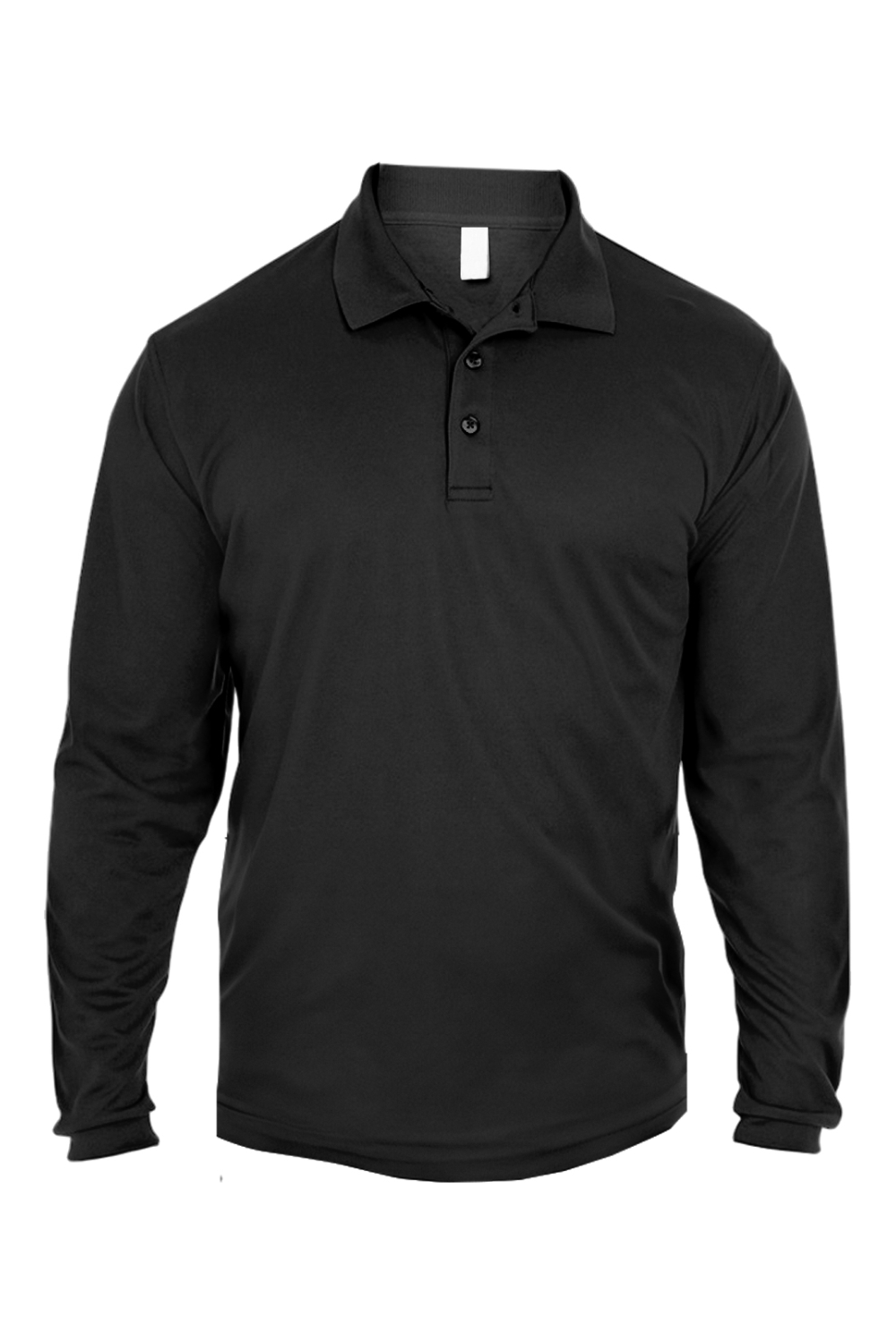 UltraClub Adult Cool & Dry Long-Sleeve Mesh Piqué Polo in Black