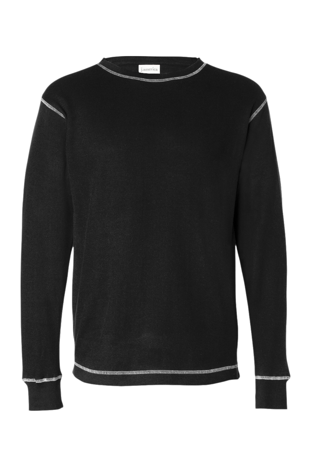 J. America Vintage Thermal Long Sleeve T-Shirt in Black/ Vintage White