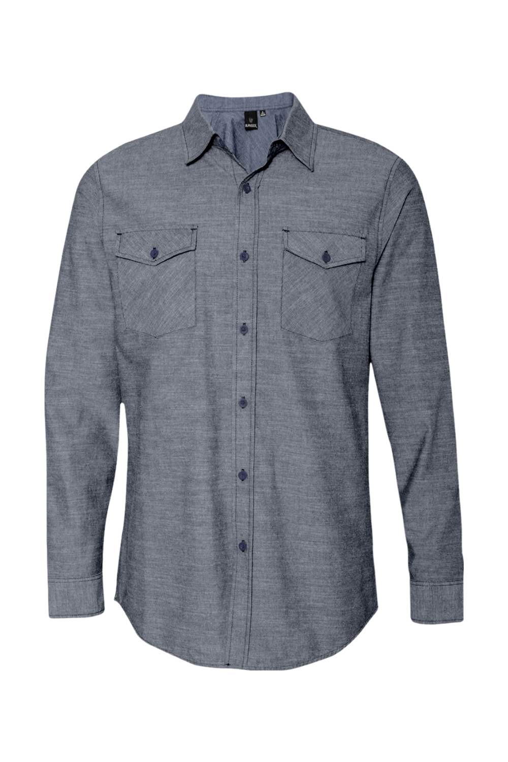Burnside Chambray Long Sleeve Shirt in Dark Denim