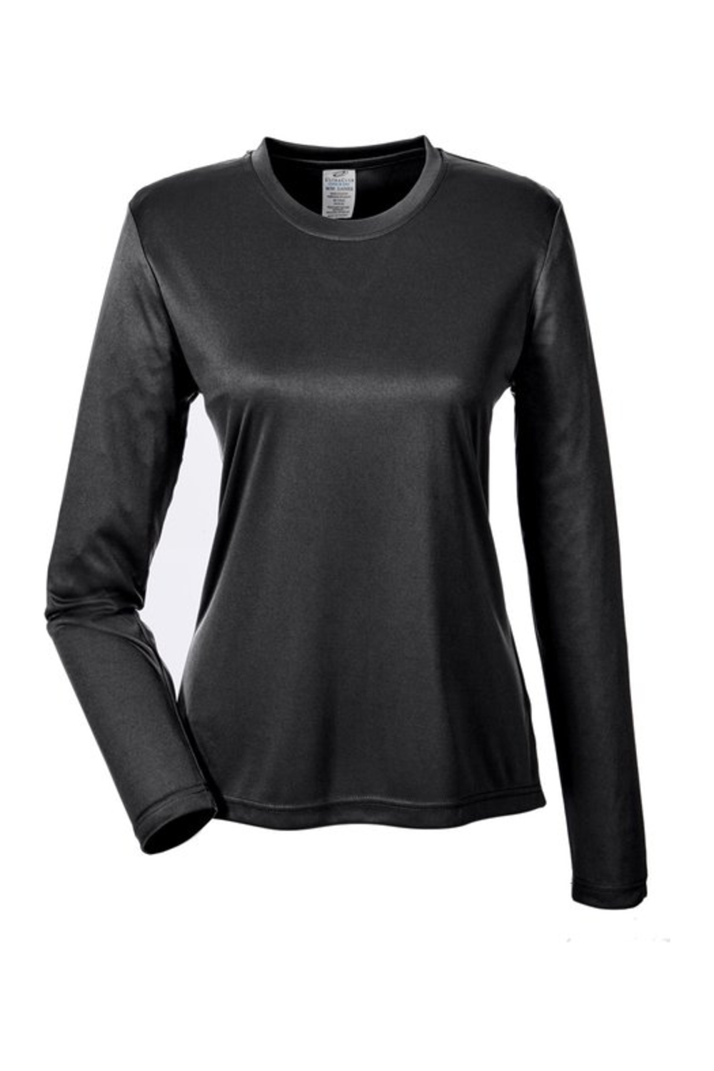 UltraClub Women's Cool & Dry Performance Long-Sleeve Top in Black